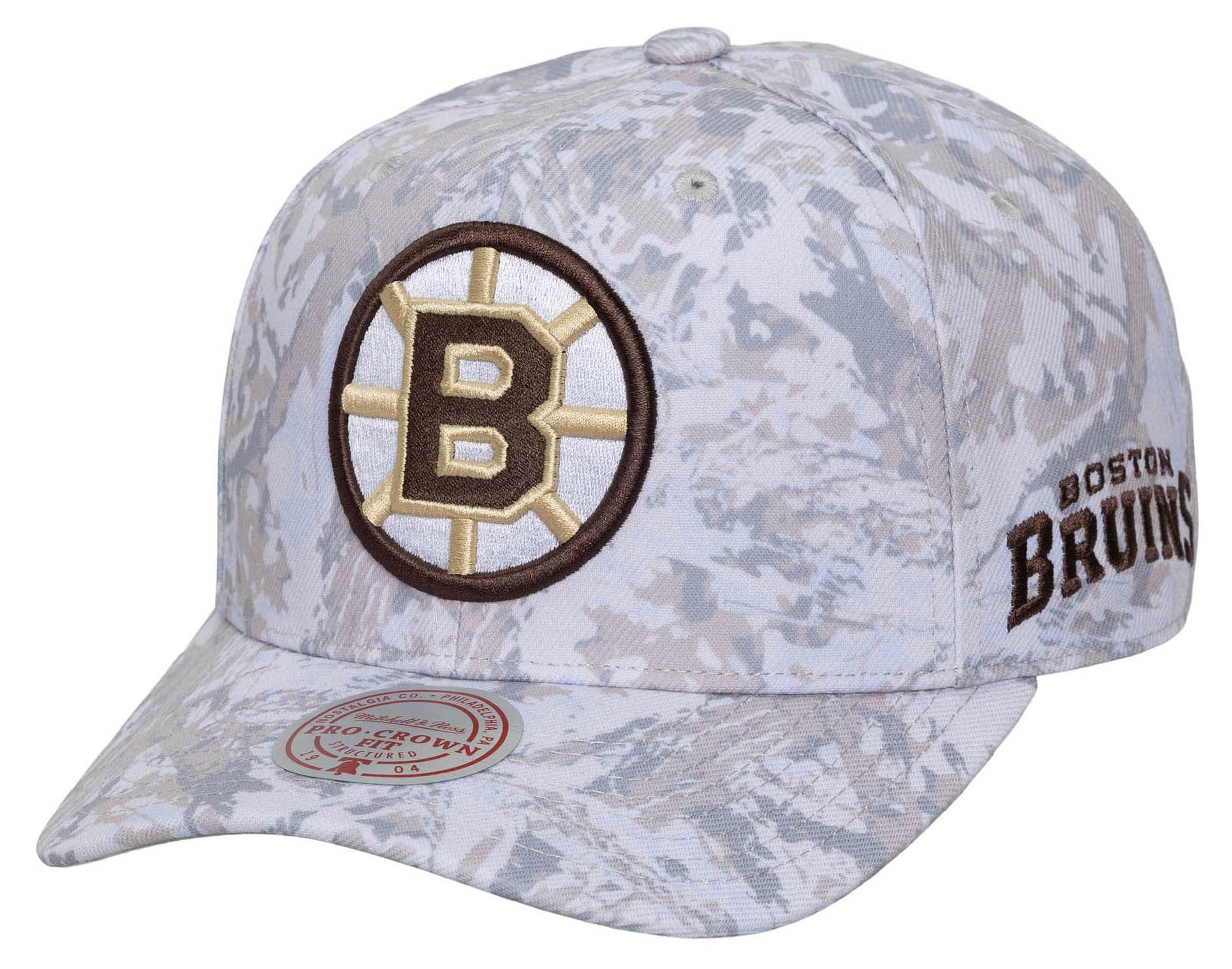 Mitchell & Ness Men's Boston Bruins Camo True Timber Pro Crown Snapback Hat