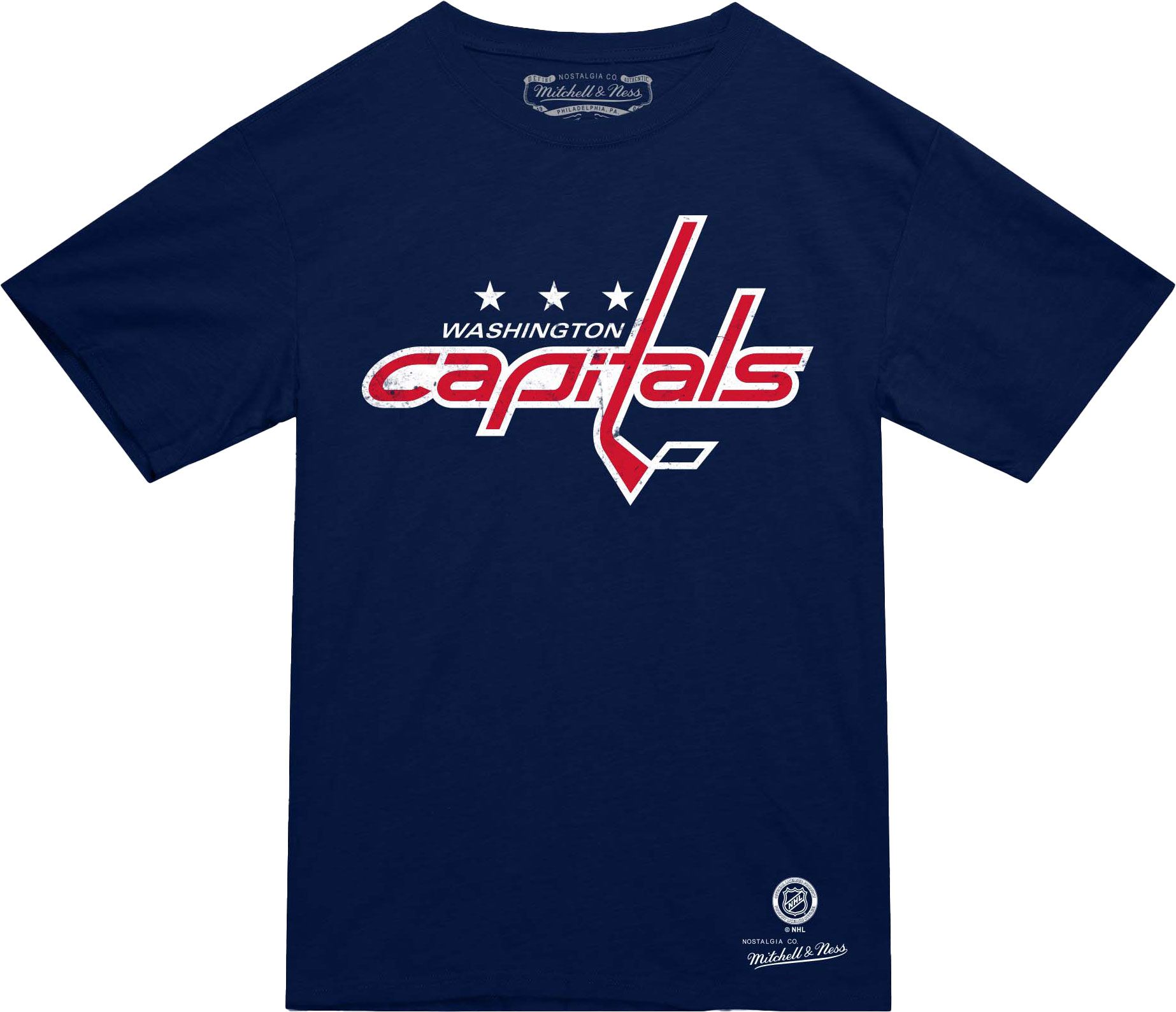 Mitchell &amp; Ness Men's Washington Capitals Navy Logo T-Shirt