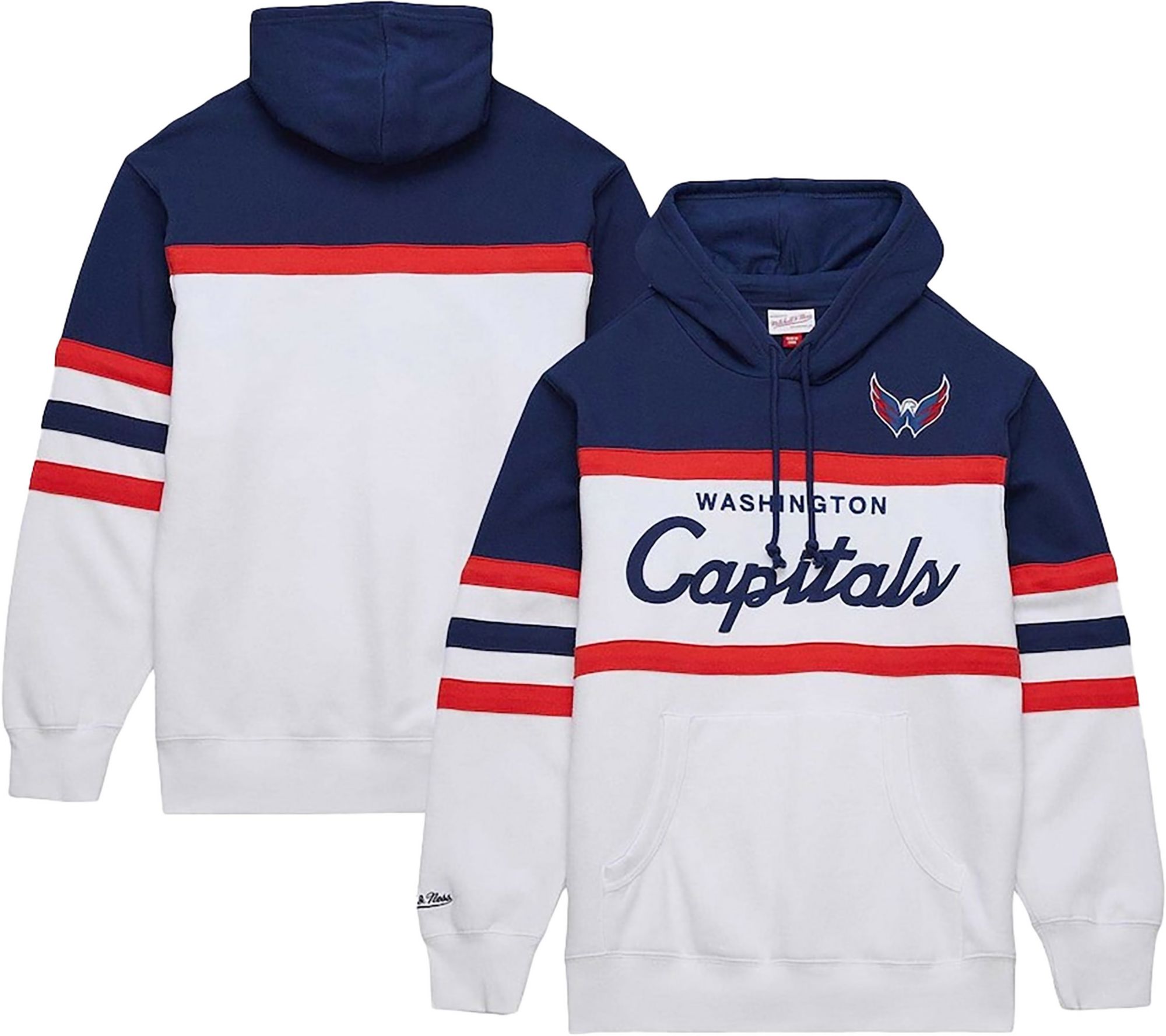 Mitchell &amp; Ness Men's Washington Capitals White Coach Pullover Hoodie