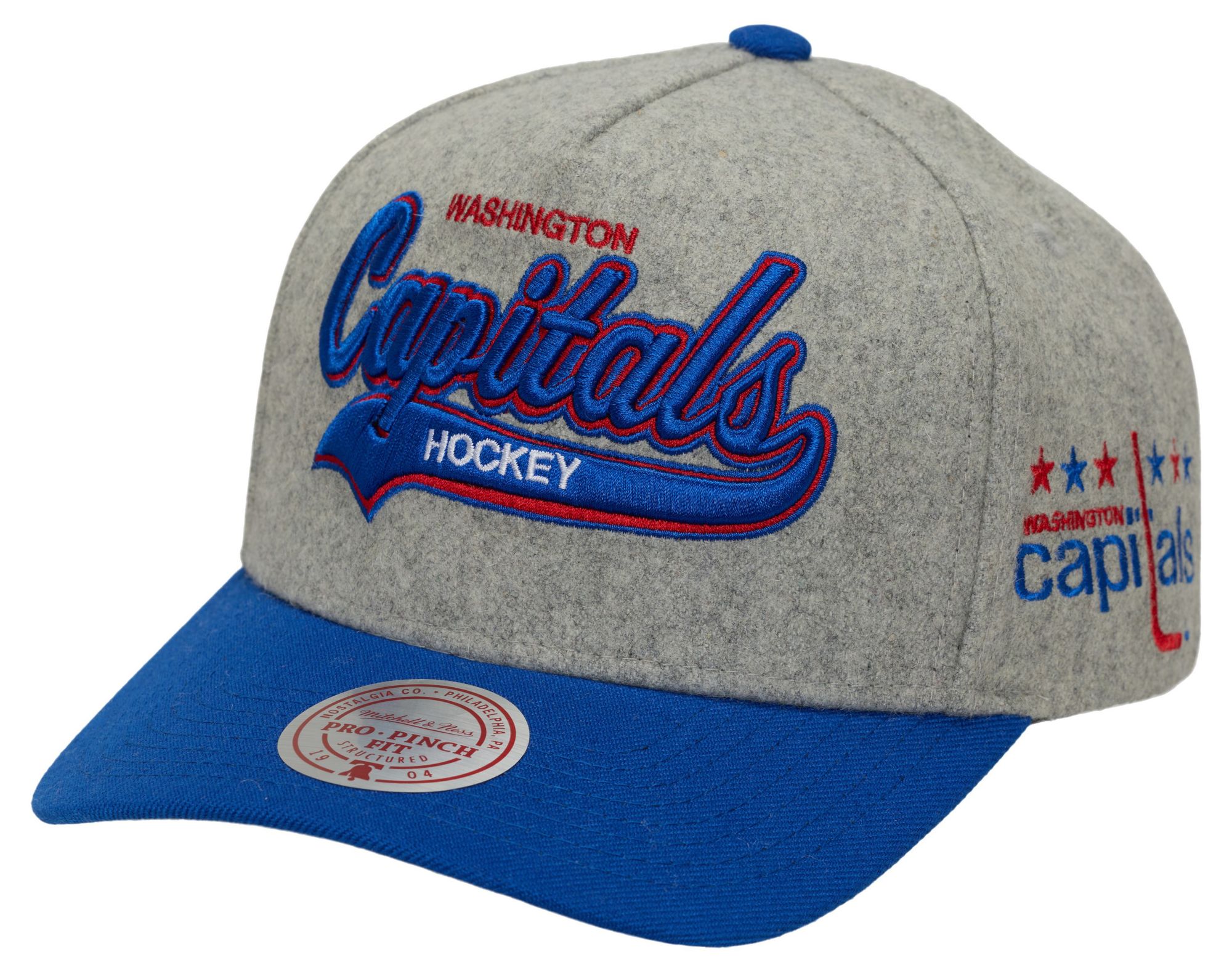 Mitchell & Ness Men's Washington Capitals Grey Tailsweep Snapback Hat