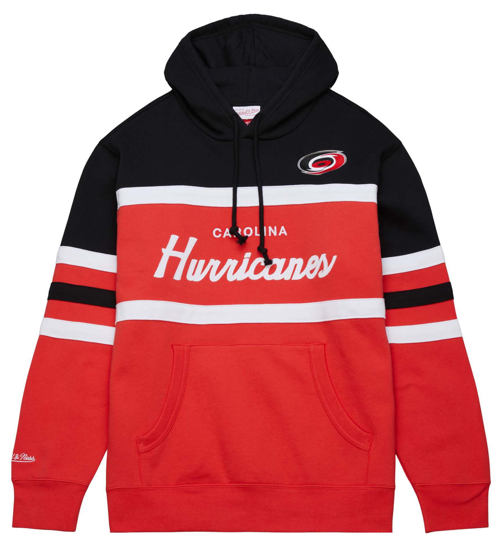 Mitchell &amp; Ness Men's Carolina Hurricanes Black/Red Head Coach Pullover Hoodie