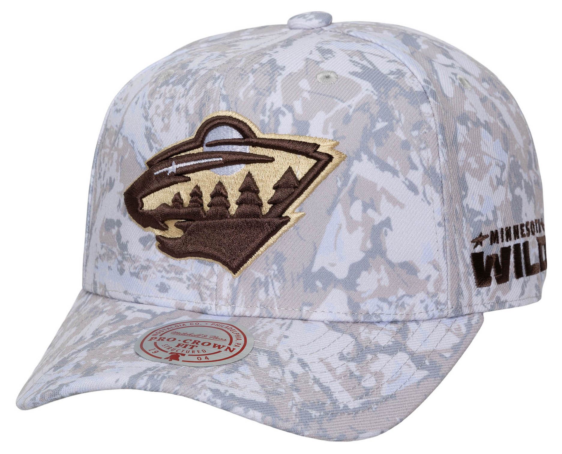 Mitchell &amp; Ness Men's Minnesota Wild Camo True Timber Pro Crown Snapback Hat