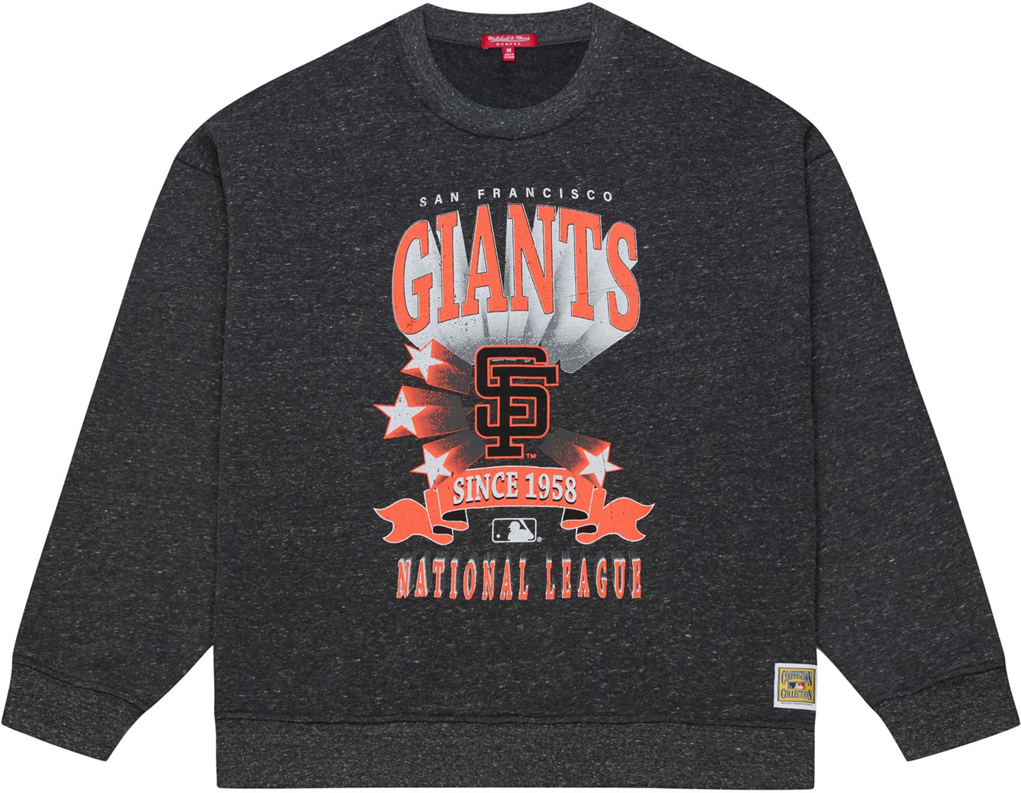 Mitchell & Ness Women's San Francisco Giants Black Enxyme Star Crewneck Sweatshirt