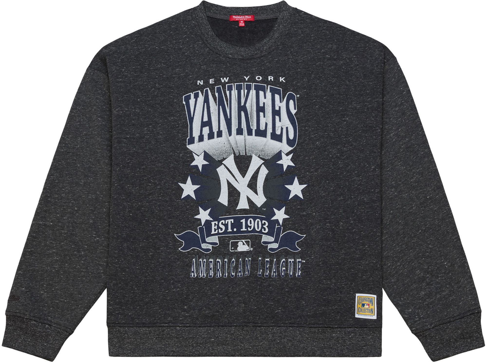 Mitchell & Ness Women's New York Yankees Black Enxyme Star Crewneck Sweatshirt