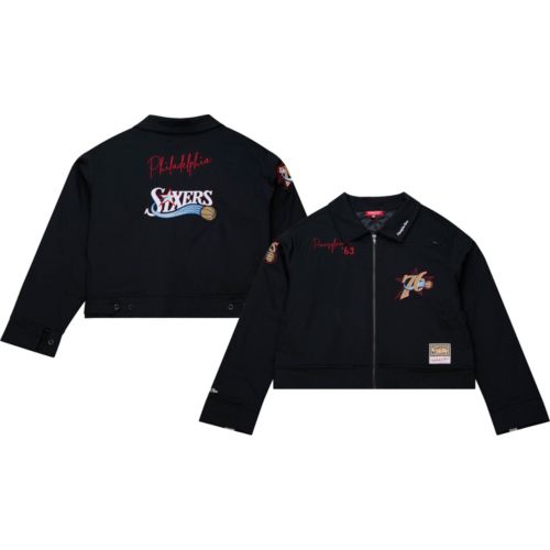 Starter Men's Philadelphia 76ers Charger Blue Half-Zip Jacket