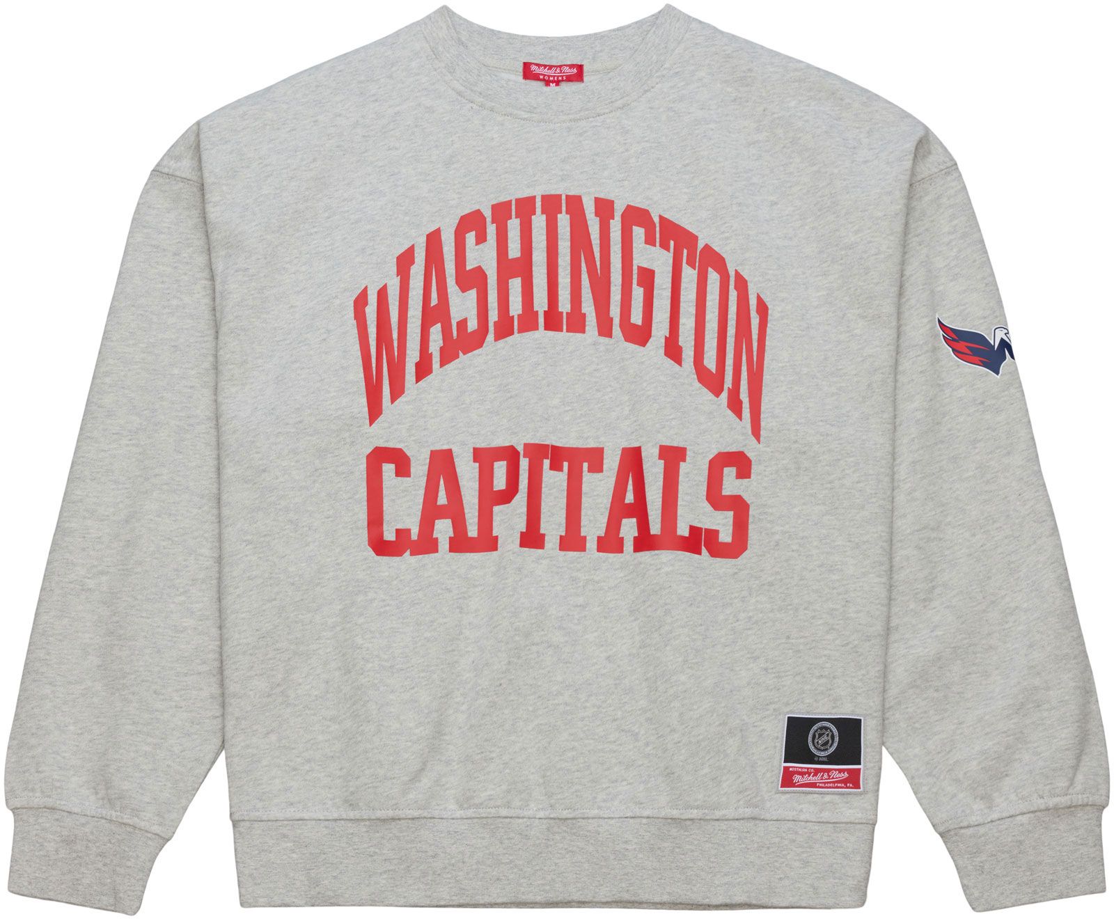 Mitchell & Ness Women's Washington Capitals Grey Logo Crewneck Sweatshirt