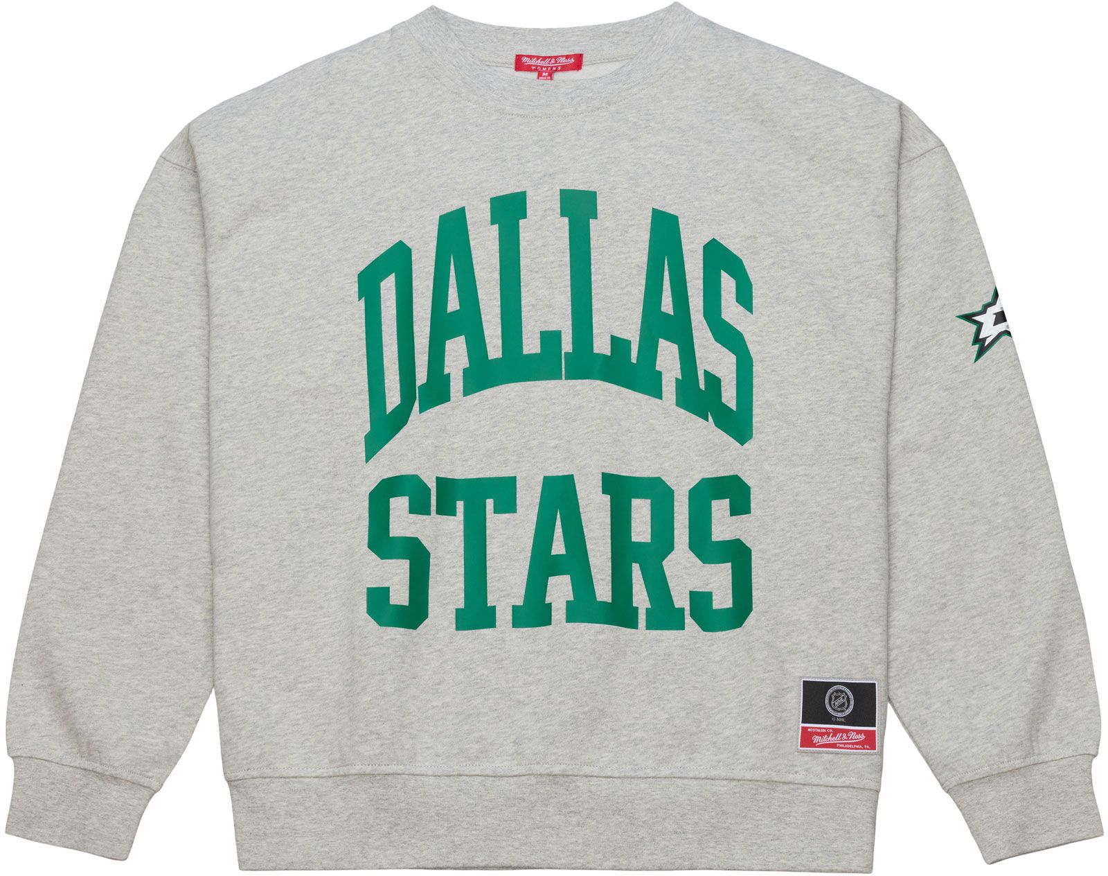 Mitchell & Ness Women's Dallas Stars Grey Logo Crewneck Sweatshirt