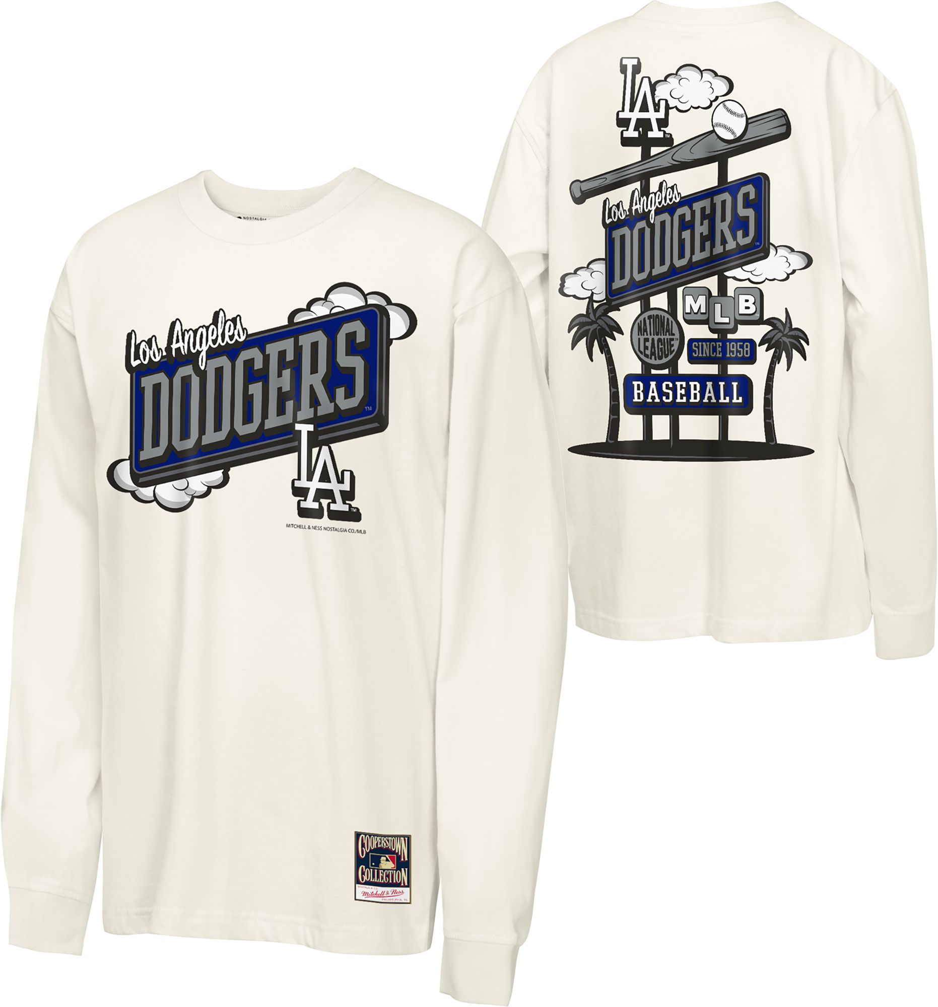 Mitchell & Ness Youth Los Angeles Dodgers Tan Retro Billboard Long Sleeve Shirt