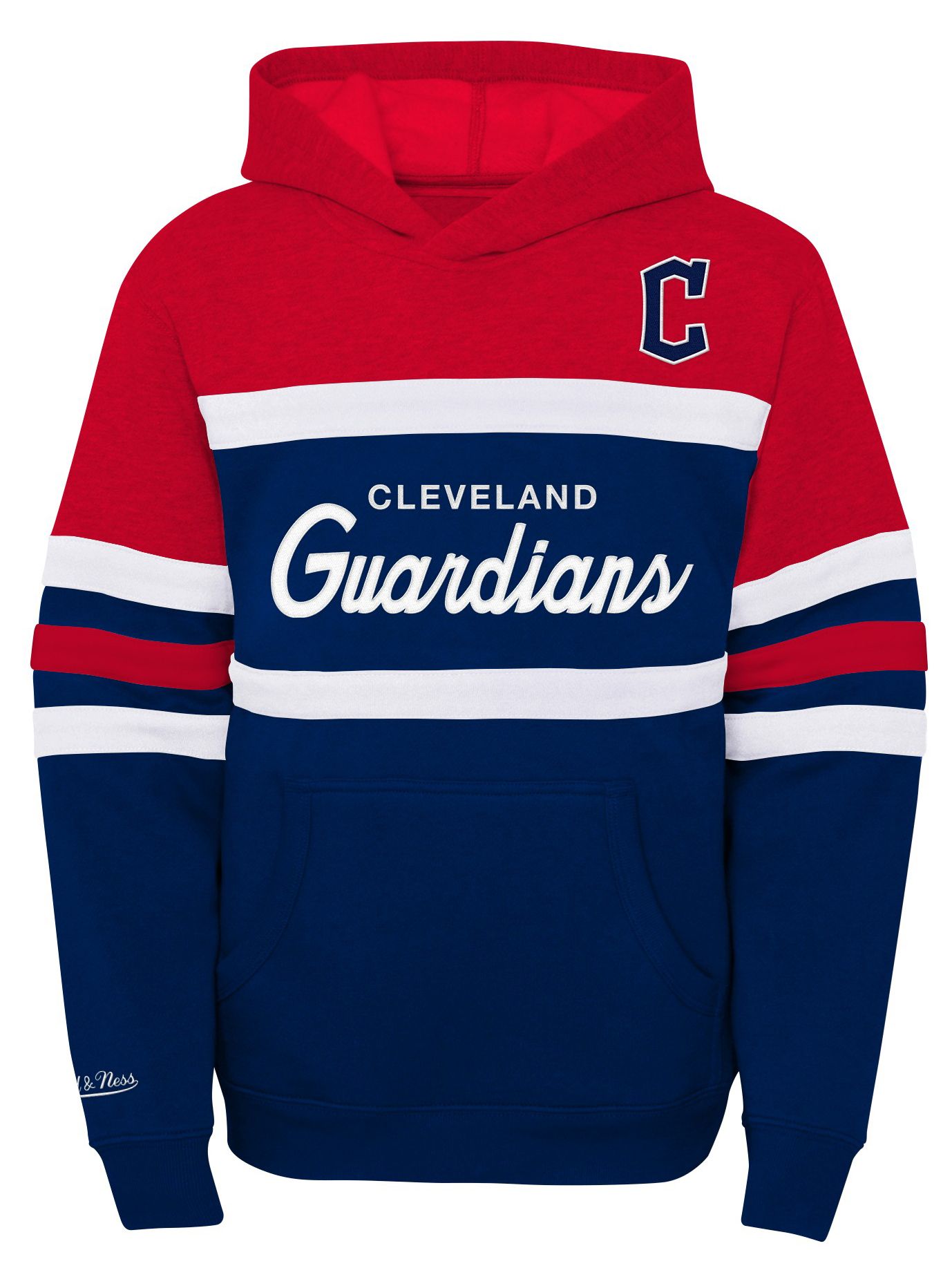 Mitchell & Ness Youth Cleveland Guardians Navy Head Coach Hoodie