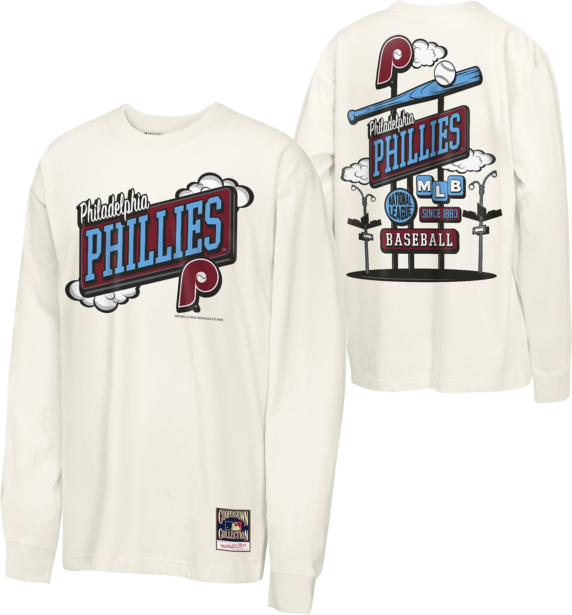 Mitchell & Ness Youth Philadelphia Phillies Tan Retro Billboard Long Sleeve Shirt