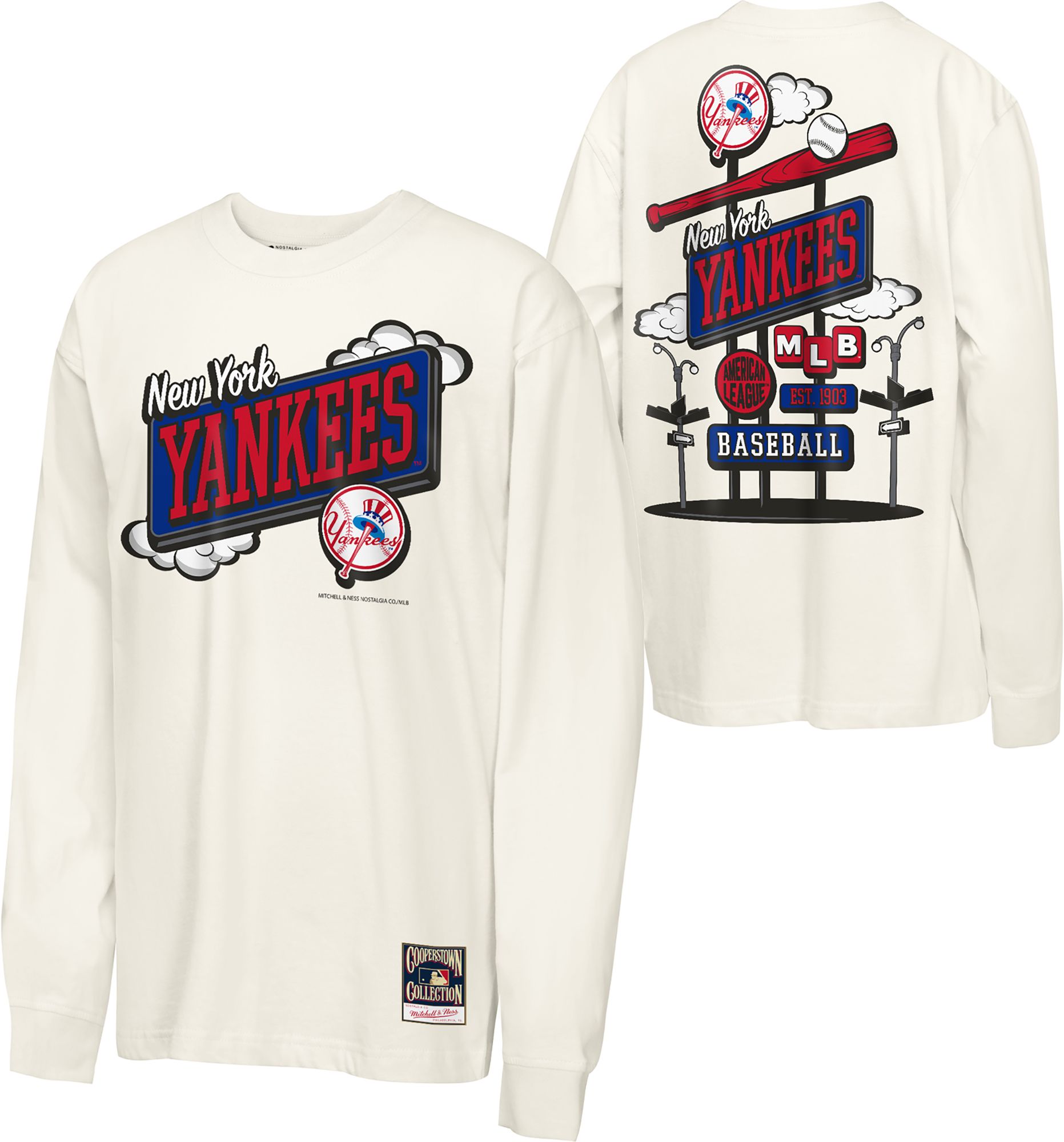 Mitchell & Ness Youth New York Yankees Tan Retro Billboard Long Sleeve Shirt