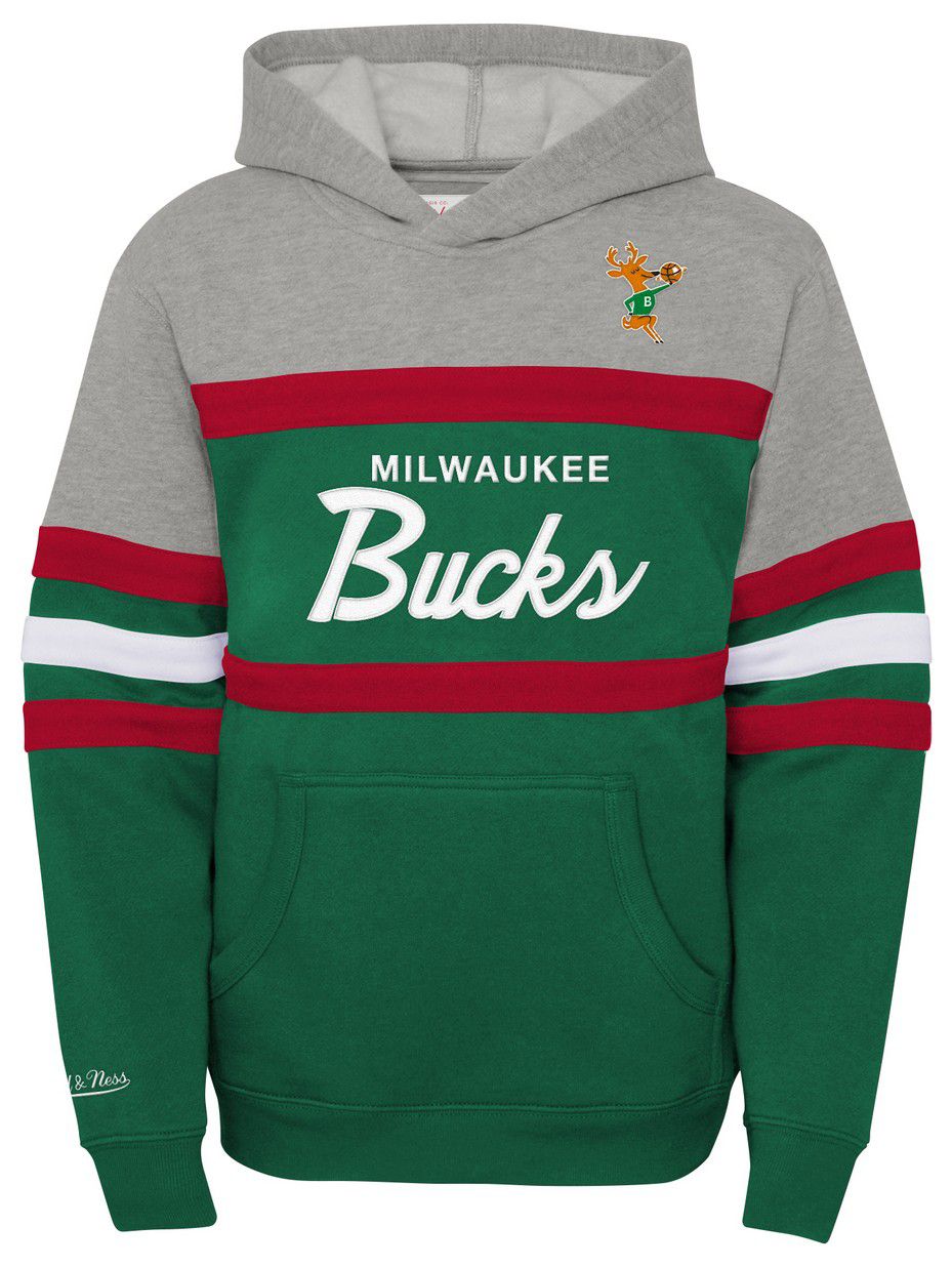 Mitchell &amp; Ness Youth Milwaukee Bucks Green Head Coach Pullover Hoodie