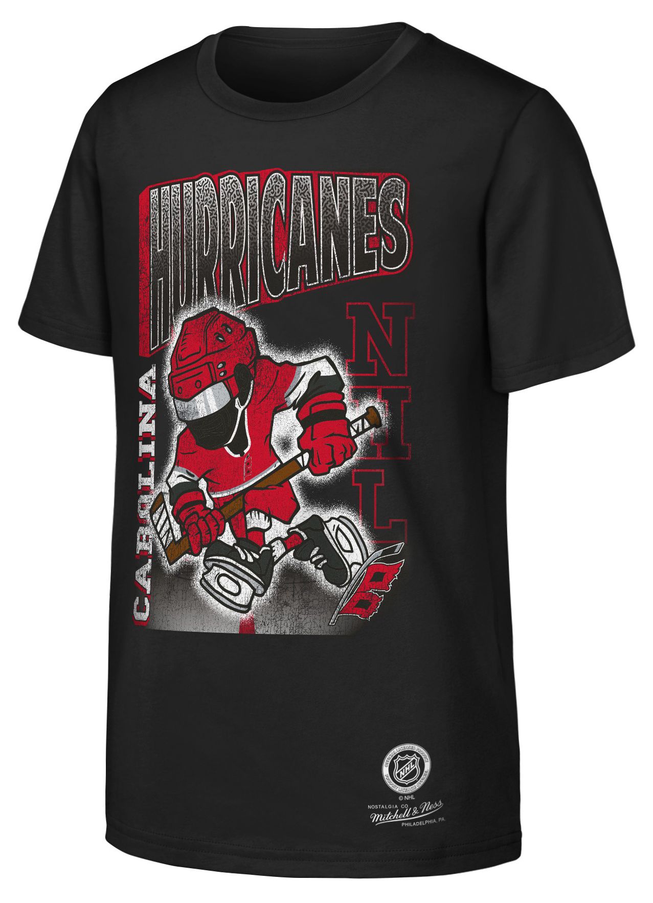 Mitchell & Ness Youth Carolina Hurricanes Black 90's Kid Character Short Sleeve T-Shirt