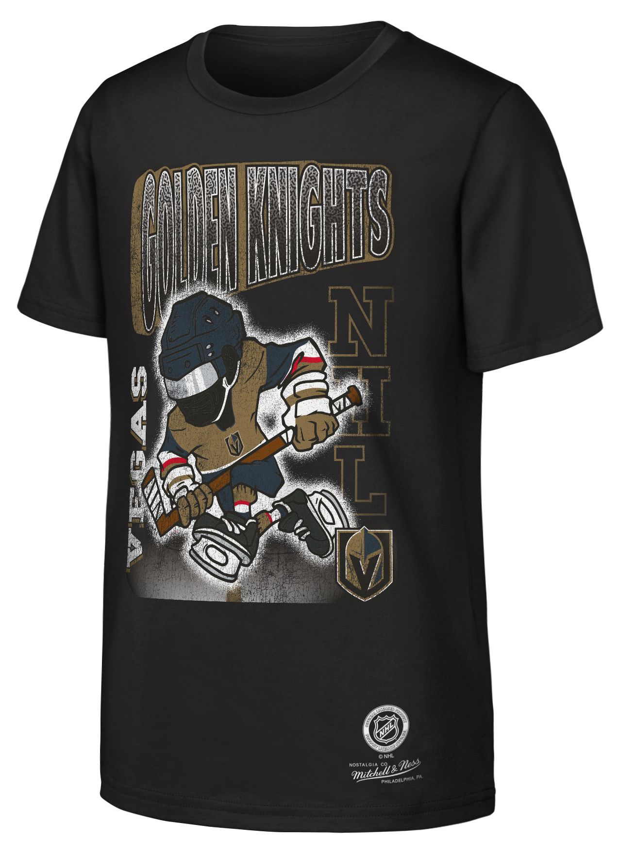 Mitchell & Ness Youth Vegas Golden Knights Black 90's Kid Character Short Sleeve T-Shirt