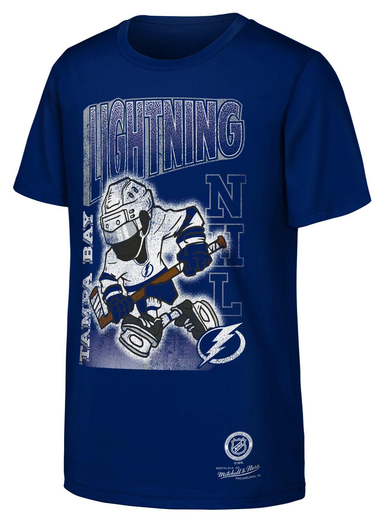 Mitchell & Ness Youth Tampa Bay Lightning Royal 90's Kid Character Short Sleeve T-Shirt