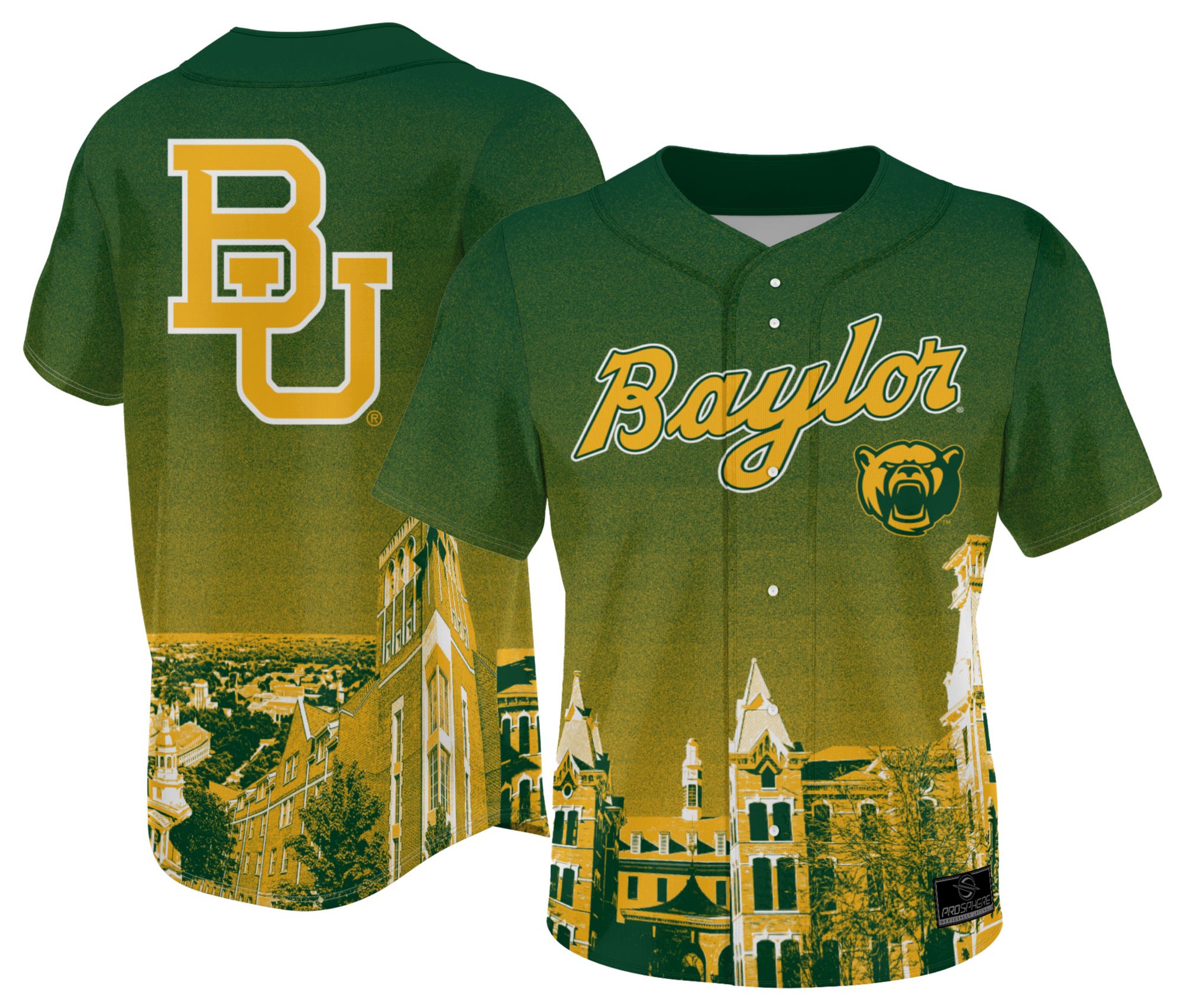 ProSphere Adult Baylor Bears Green Campus Local Baseball Jersey