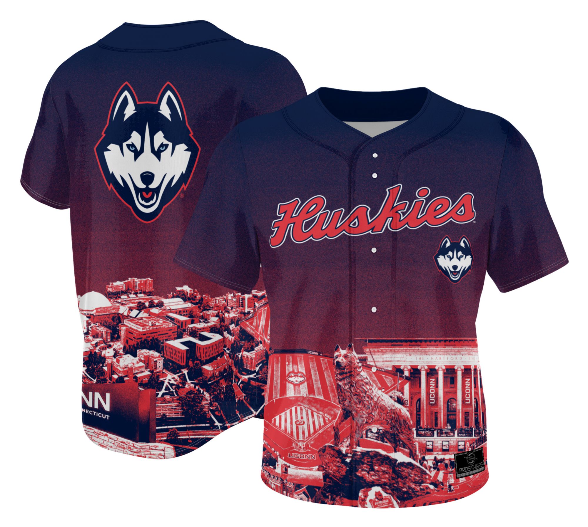 ProSphere Adult UConn Huskies Navy Campus Local Baseball Jersey