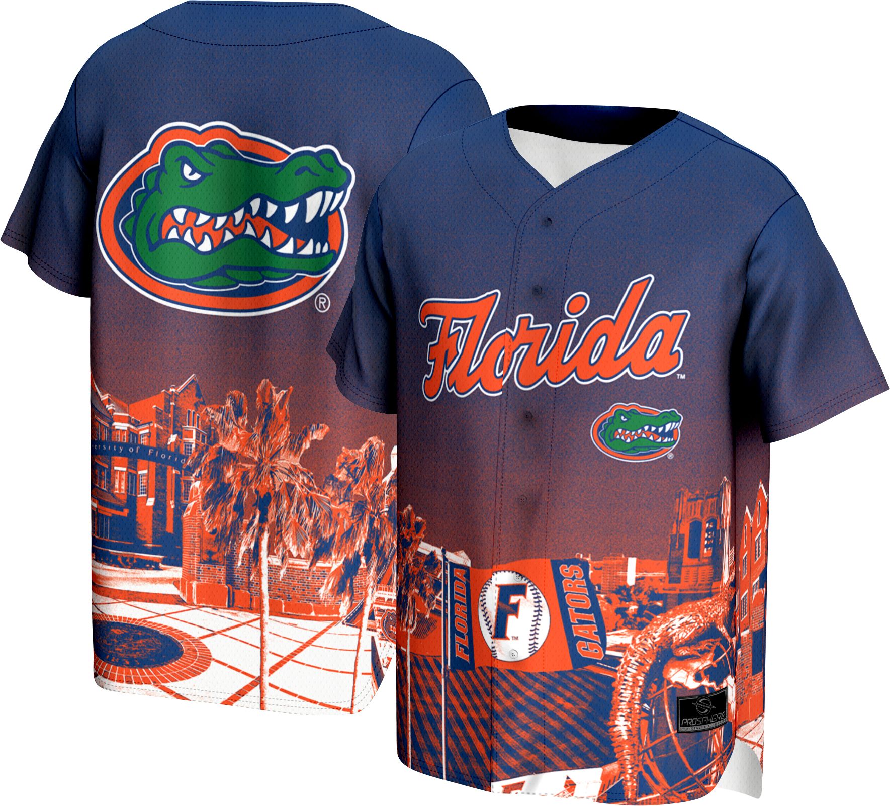 ProSphere Adult Florida Gators Campus Local Blue Baseball Jersey