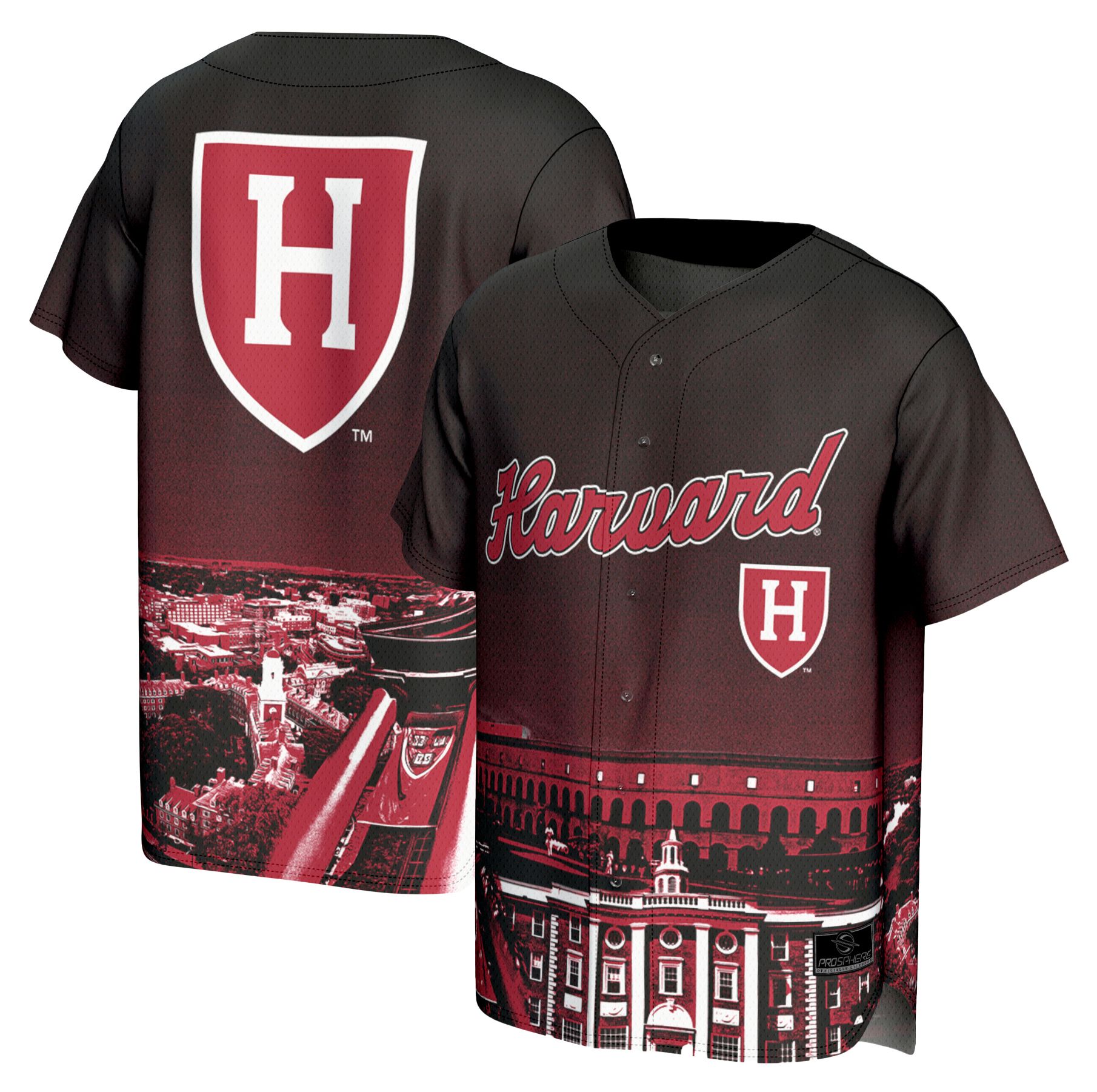 ProSphere Adult Harvard Crimson Maroon Campus Local Baseball Jersey