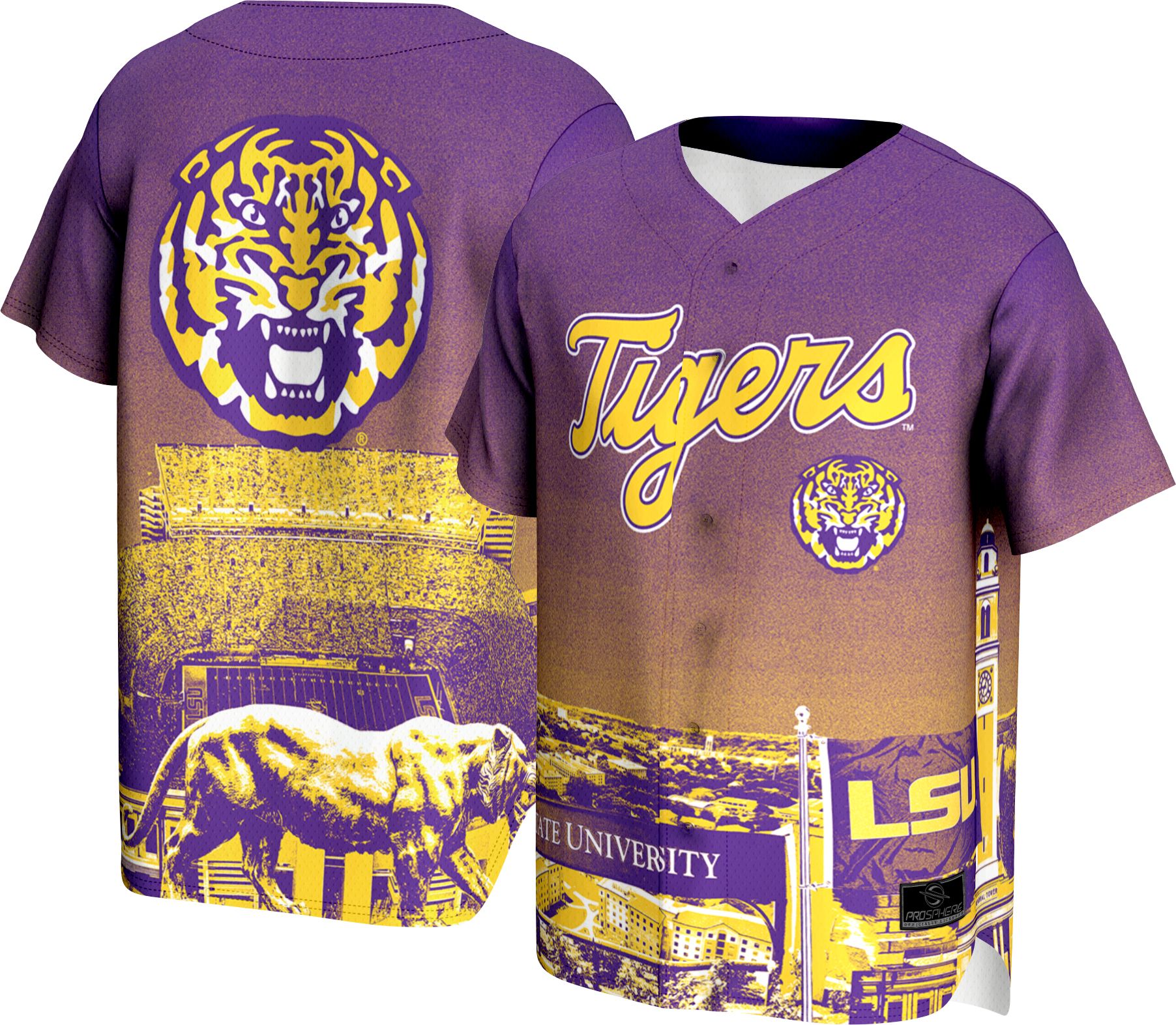 ProSphere Adult LSU Tigers Campus Local Purple Baseball Jersey