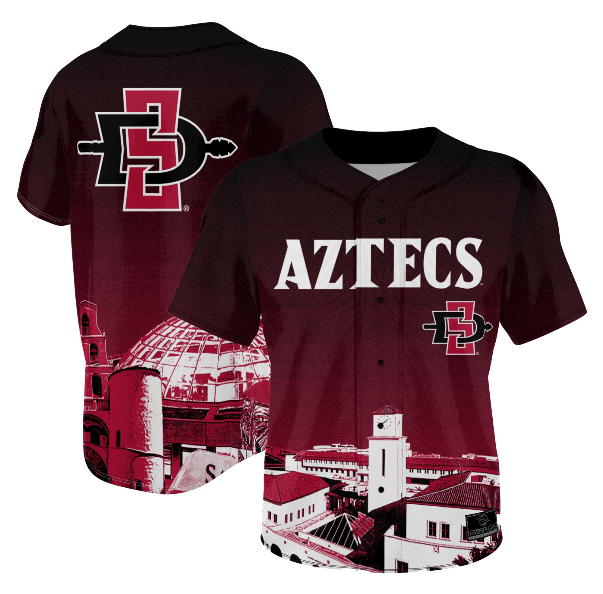 ProSphere Adult San Diego State Aztecs Maroon Campus Local Baseball Jersey
