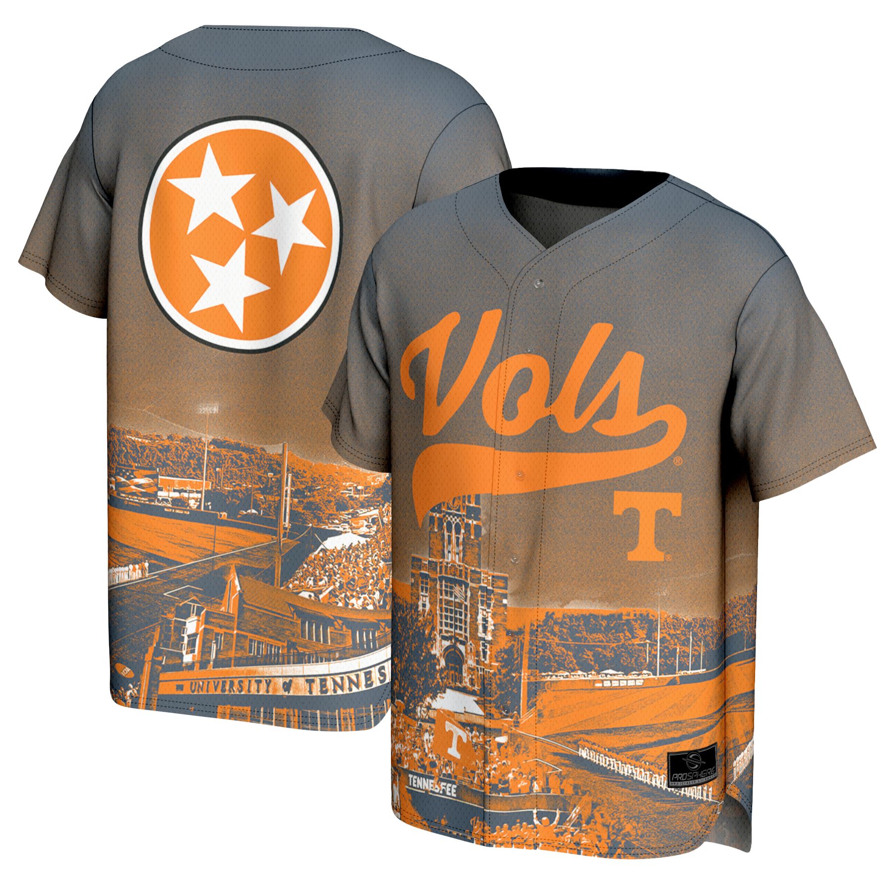 ProSphere Adult Tennessee Volunteers Orange Campus Local Baseball Jersey