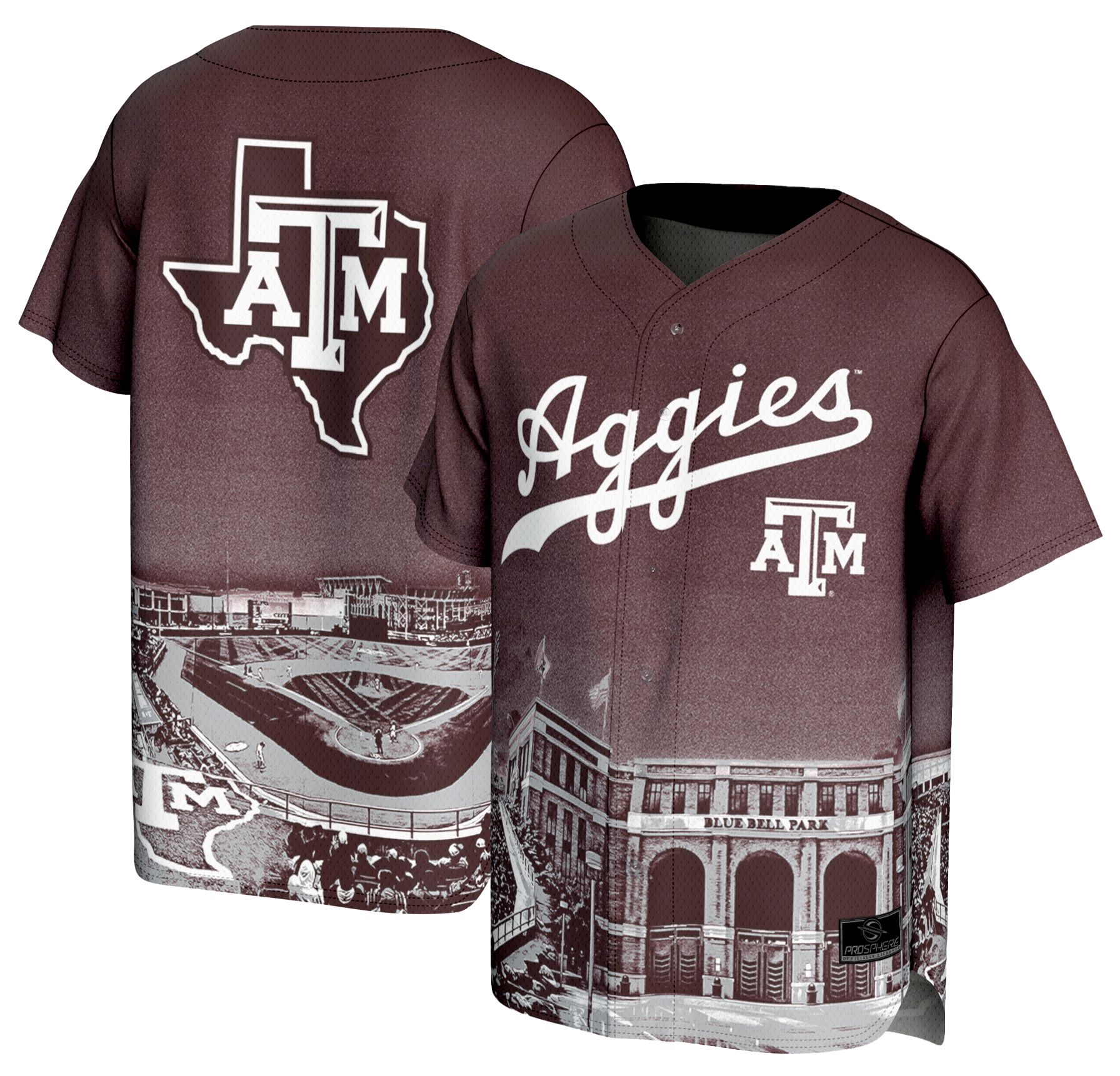 ProSphere Adult Texas A&M Aggies Maroon Campus Local Baseball Jersey