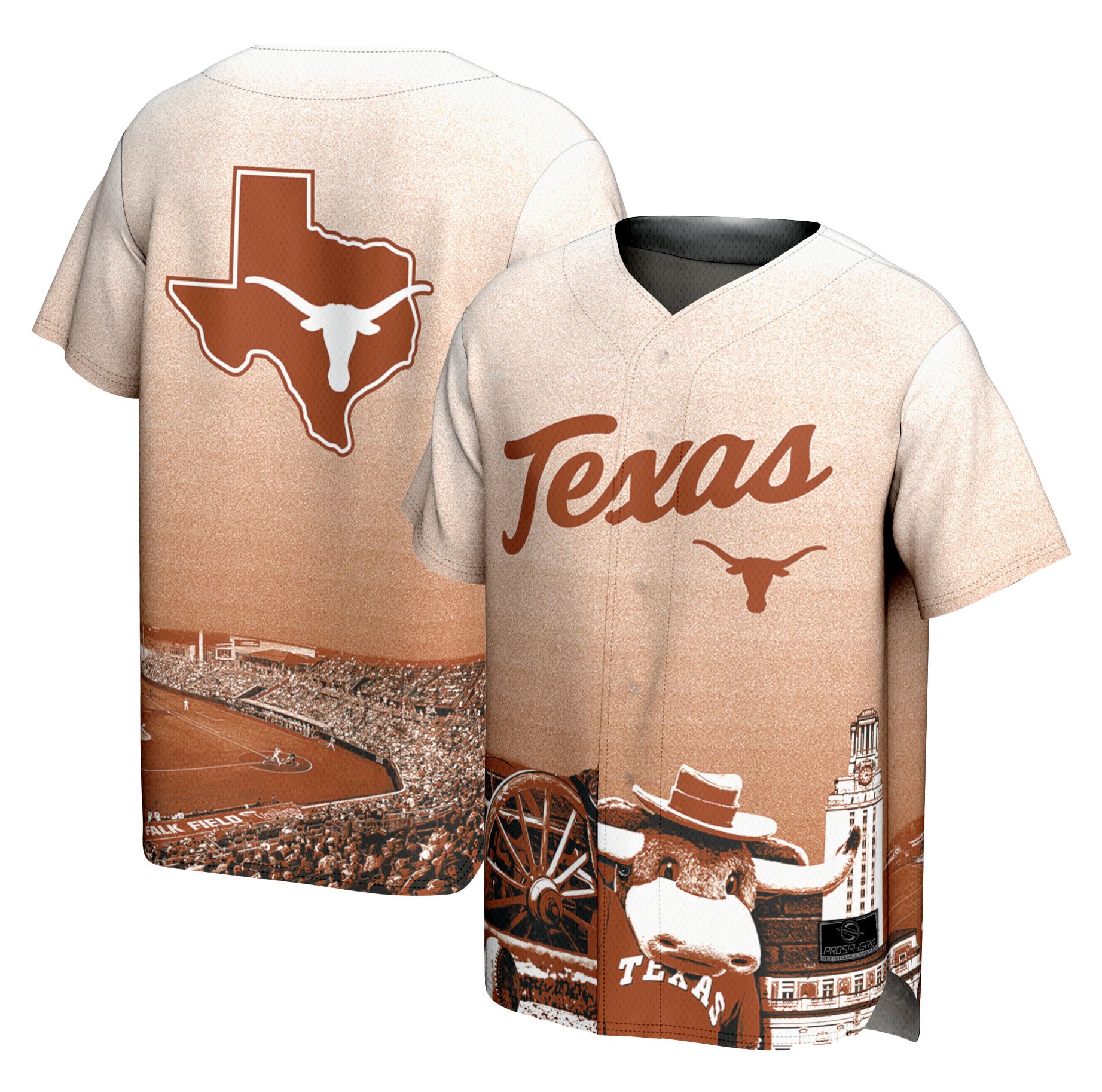 ProSphere Adult Texas Longhorns Orange Campus Local Baseball Jersey