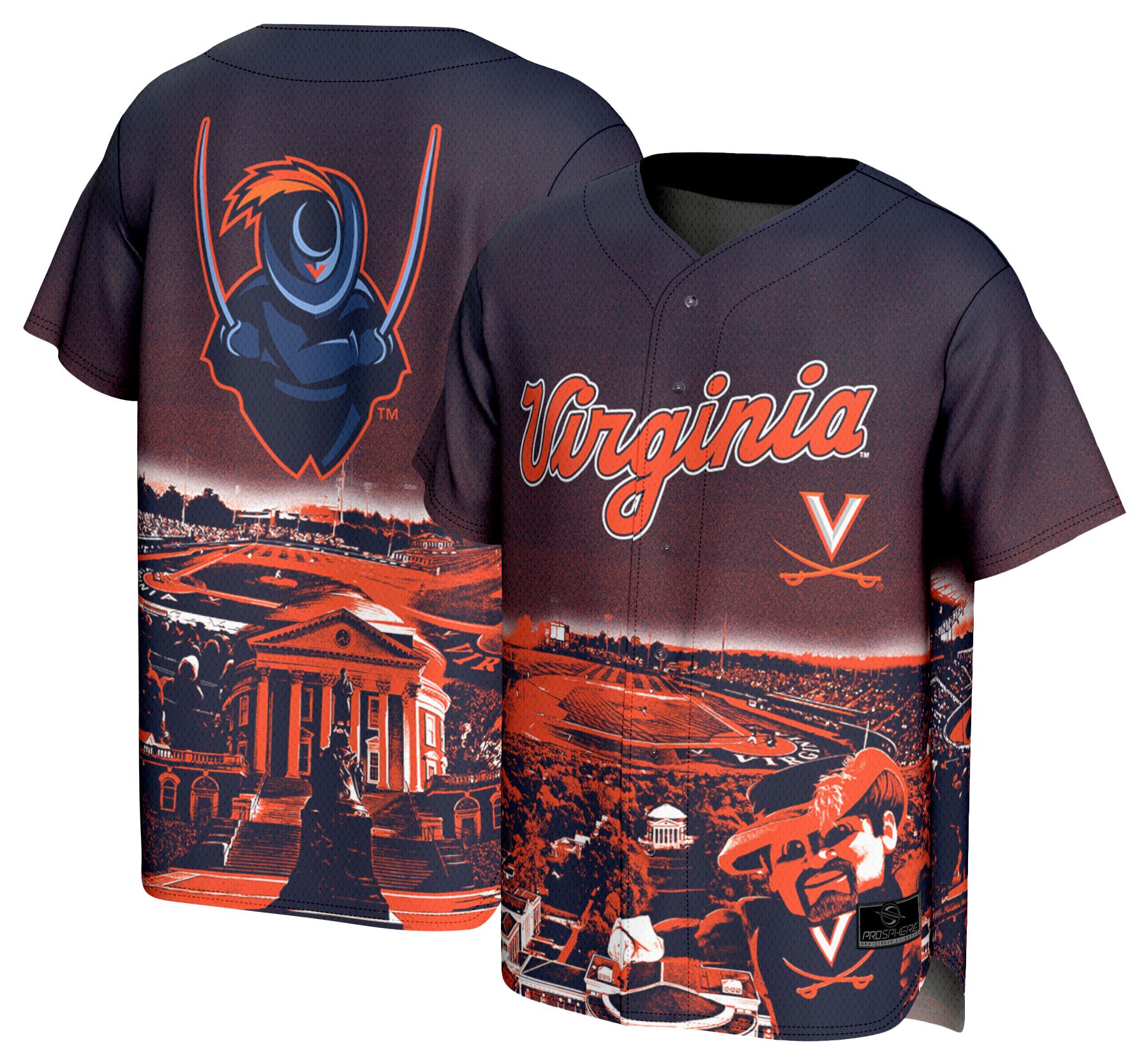 ProSphere Adult Virginia Cavaliers Maroon Campus Local Baseball Jersey