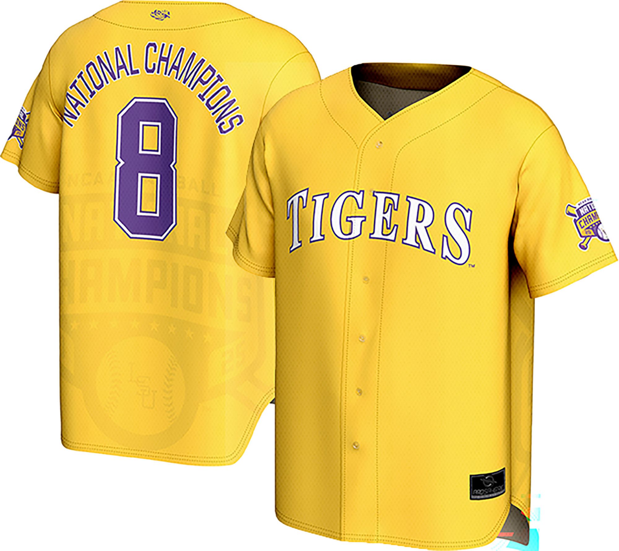 ProSphere Men's LSU Tigers #8 Gold College World Series National Champions Jersey