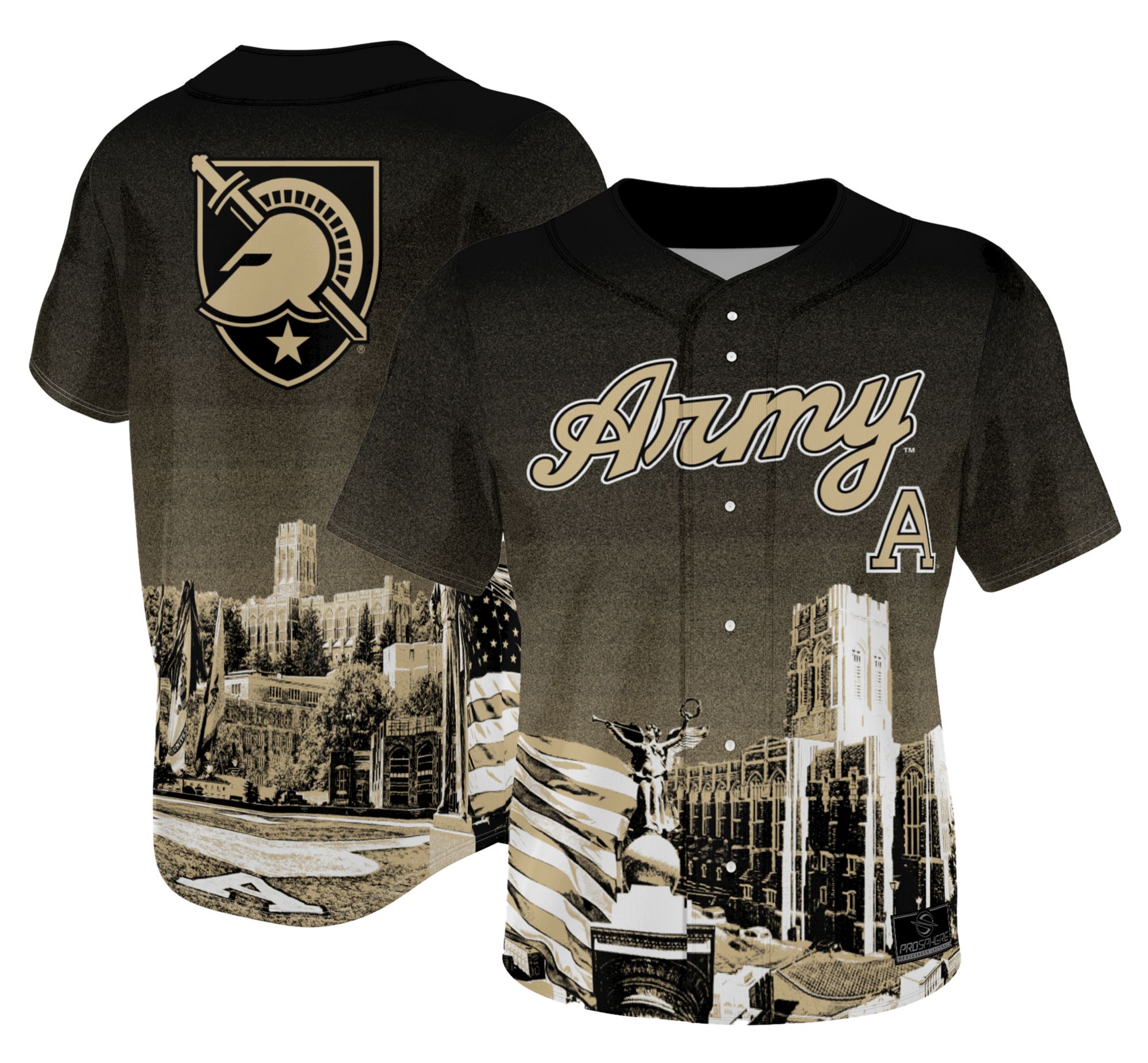 ProSphere Men's Army West Point Black Knights Black Campus Local Baseball Jersey