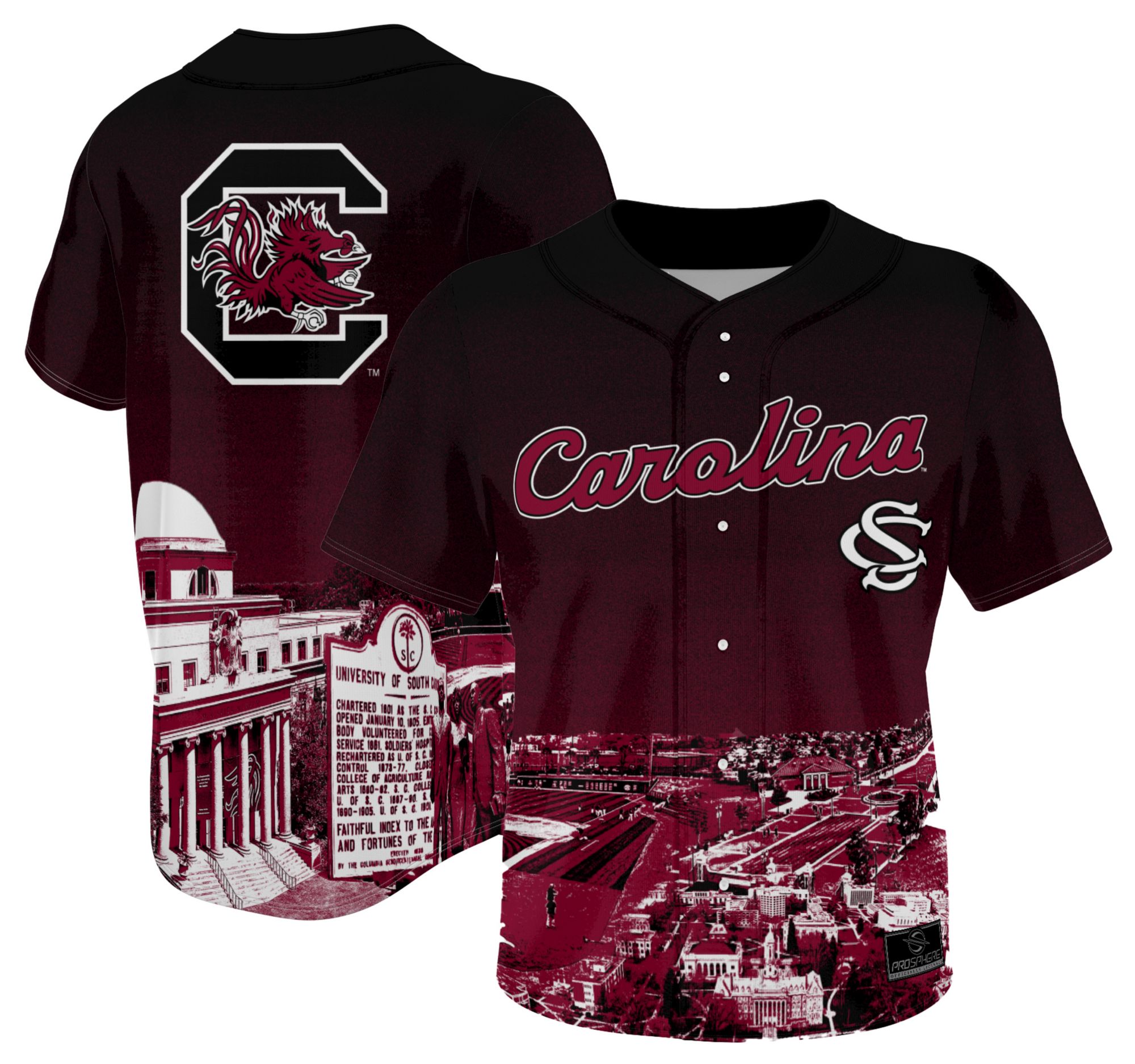 ProSphere Men's South Carolina Gamecocks Maroon Campus Local Baseball Jersey