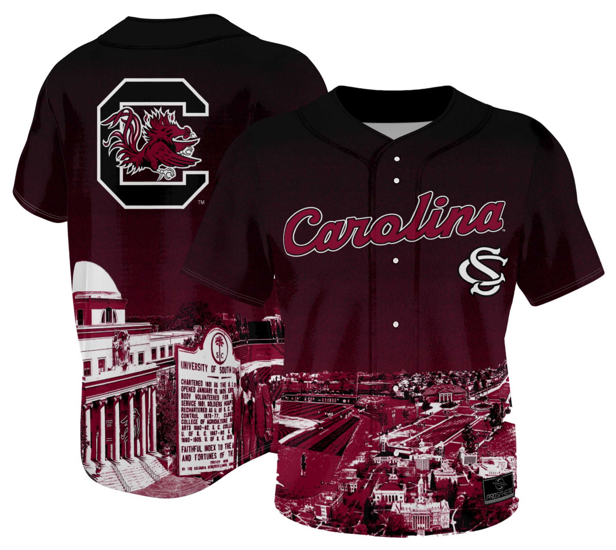 ProSphere Youth South Carolina Gamecocks Maroon Campus Local Baseball Jersey