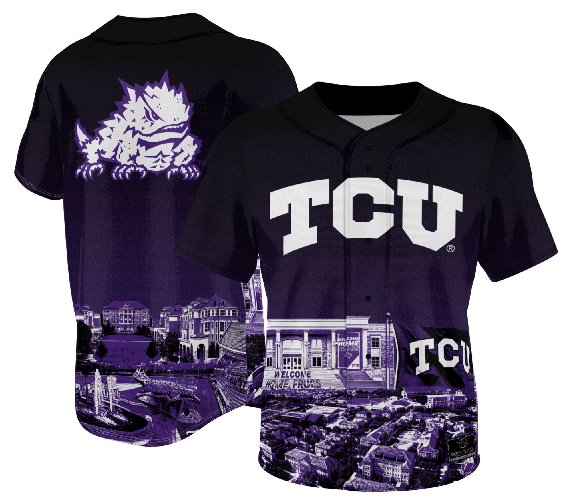 ProSphere Youth TCU Horned Frogs Purple Campus Local Baseball Jersey