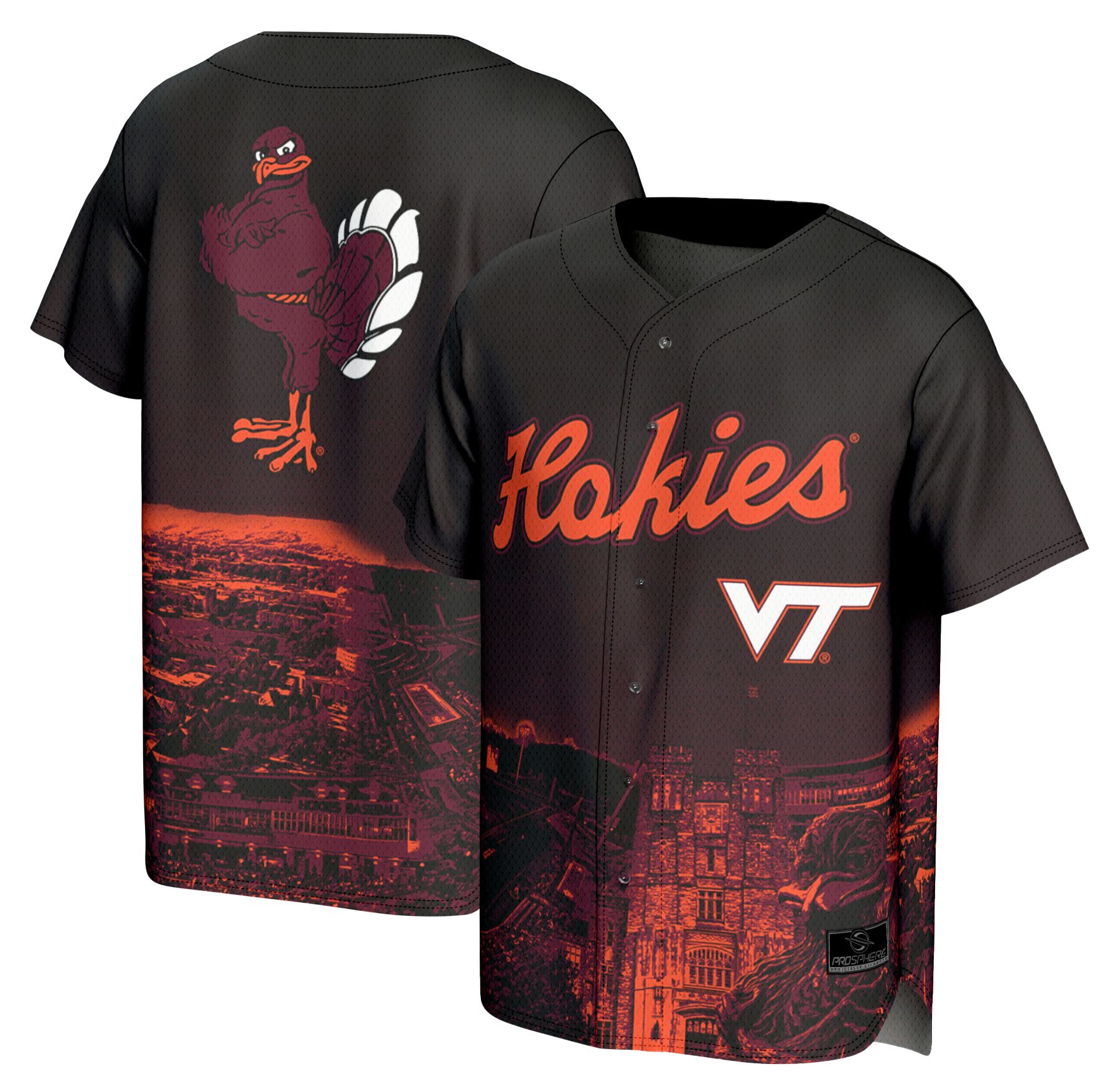 ProSphere Youth Virginia Tech Hokies Black Campus Local Baseball Jersey