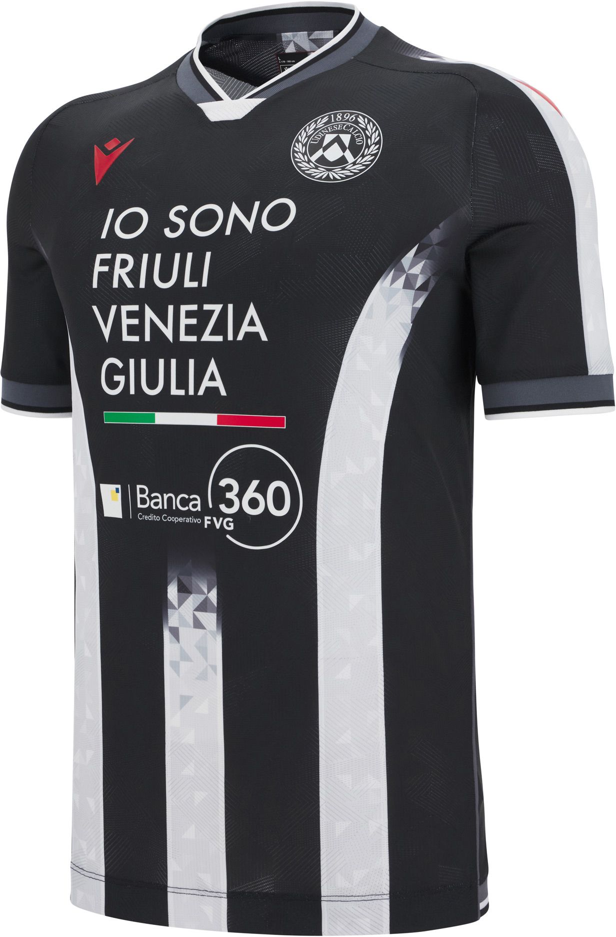 Macron Adult Udinese 2025 Black Authentic Home Jersey