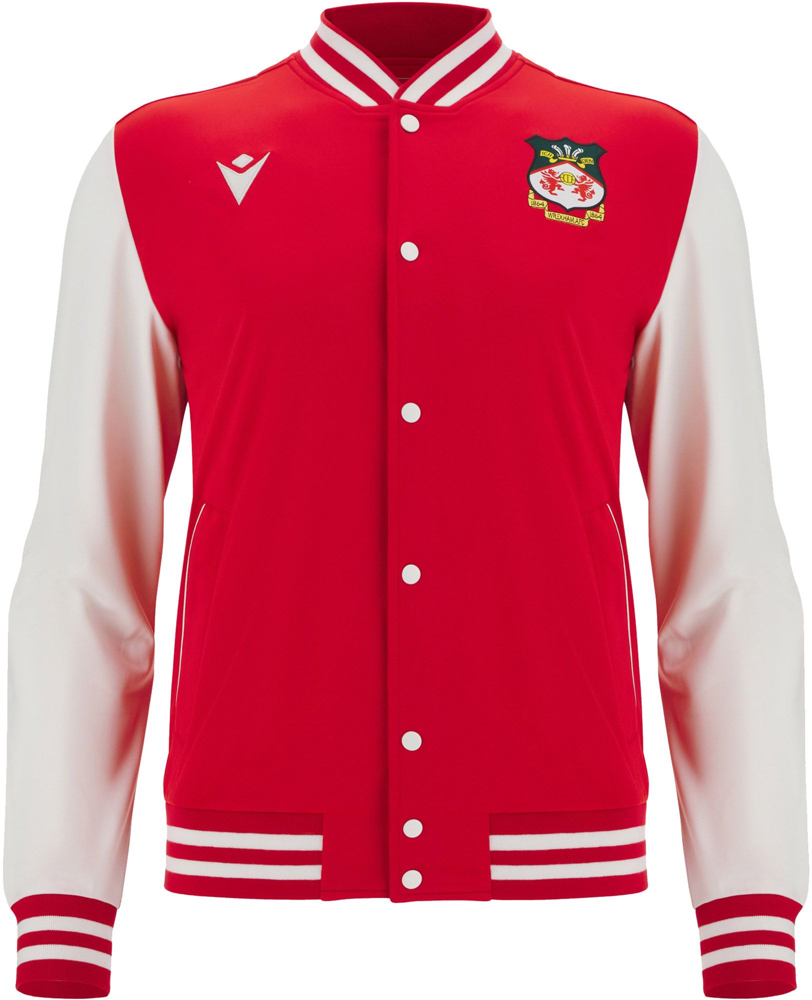 Macron Adult Wrexham 2025 Red Varsity Jacket