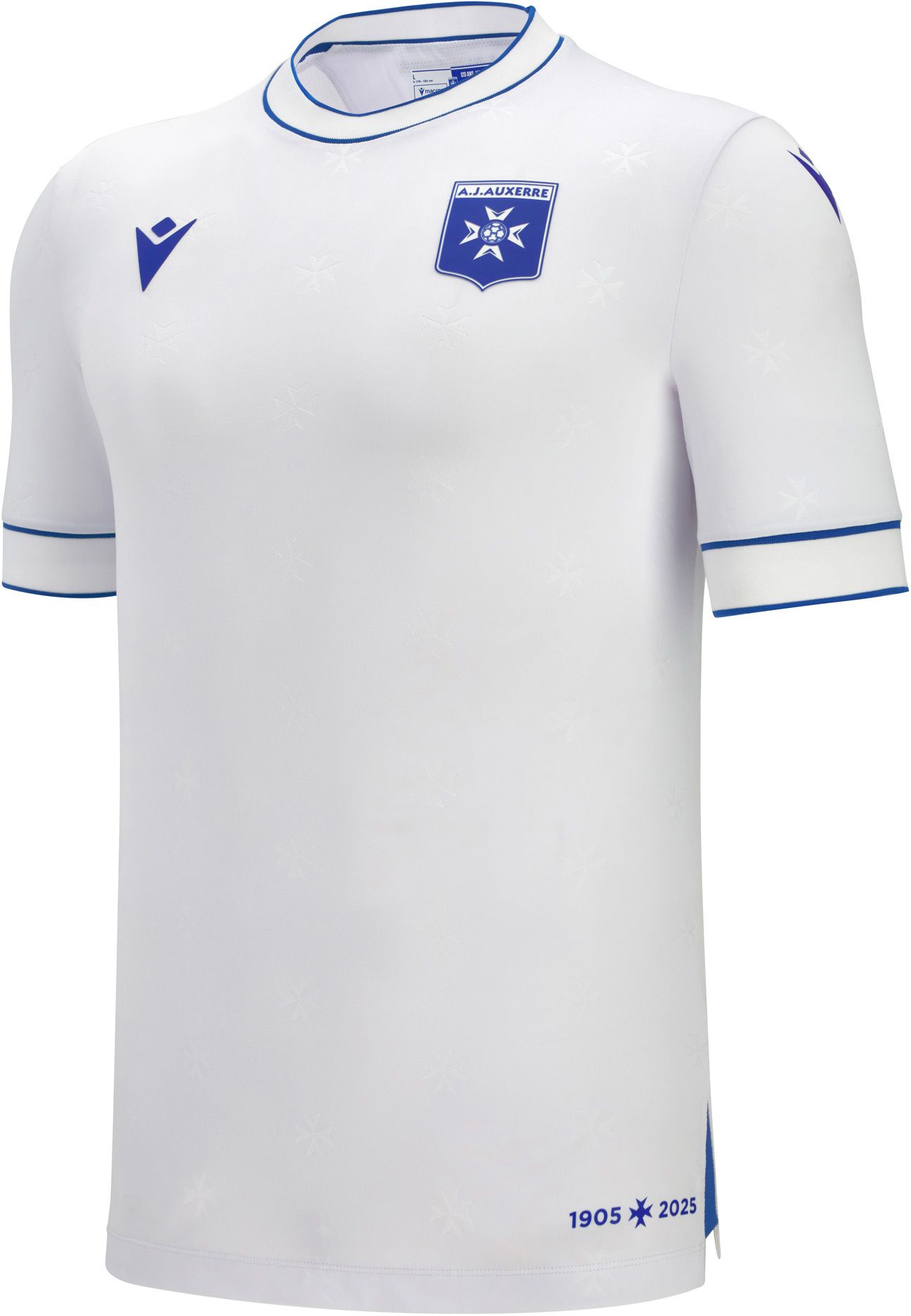 Macron Adult Auxerre 2025 White Authentic Home Jersey