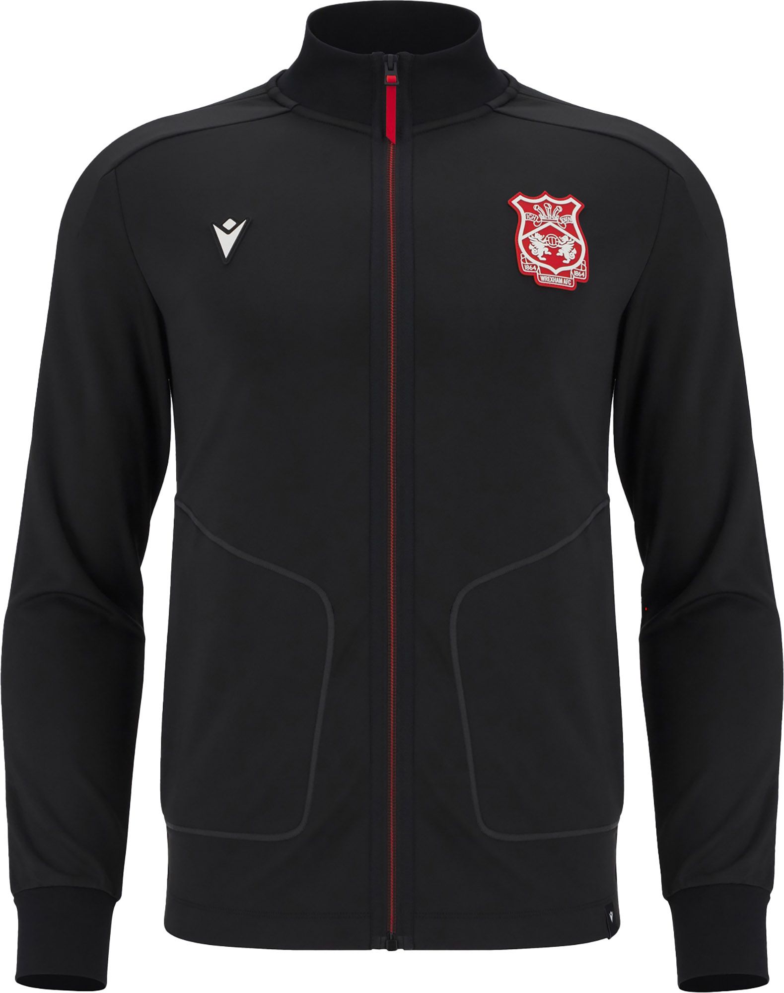 Macron Youth Wrexham 2025 Black Home Prematch Full-Zip Jacket