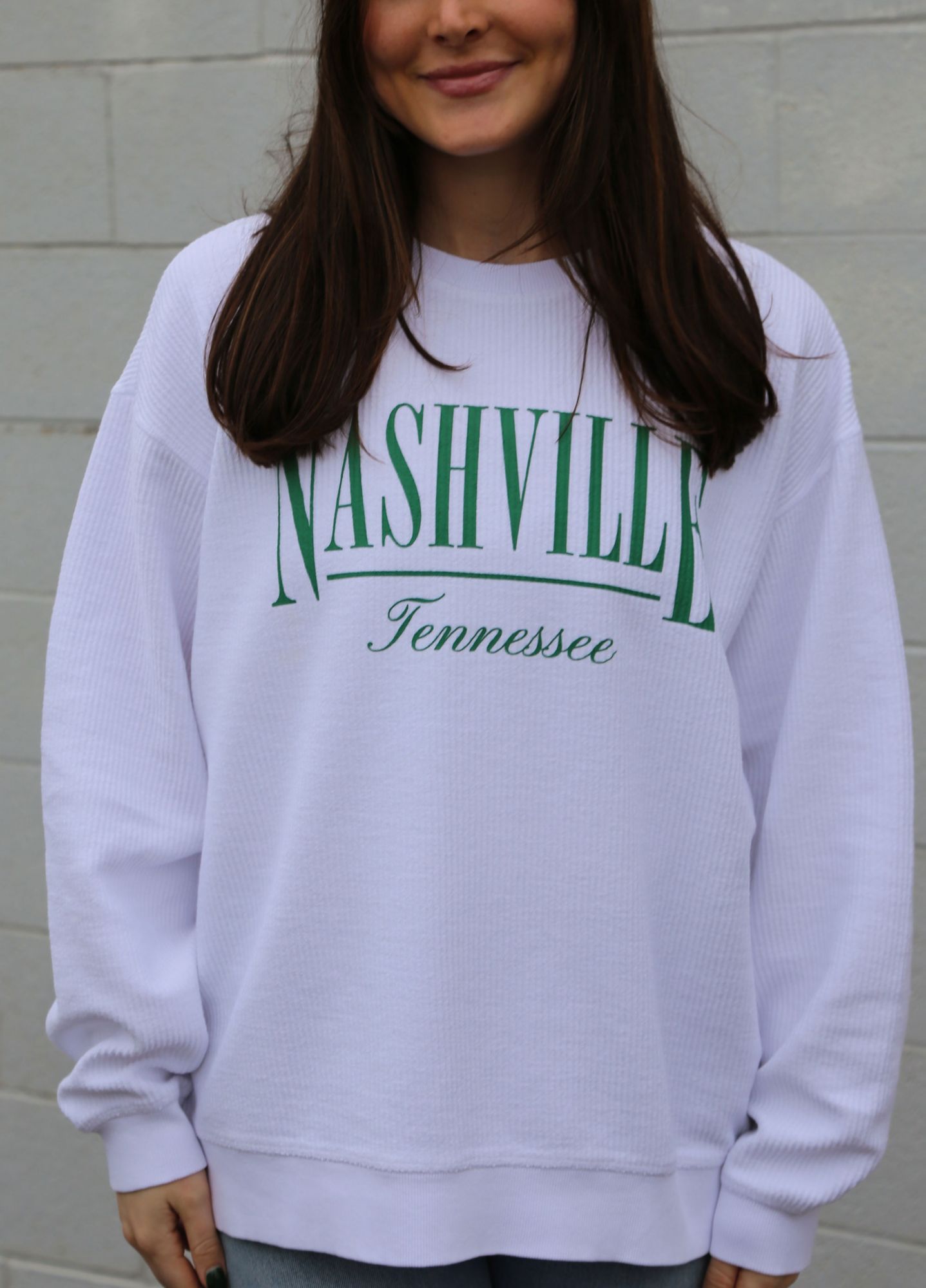 Nash Women's Nashville St. Patrick's Day 2025 White Camden Crewneck Sweatshirt