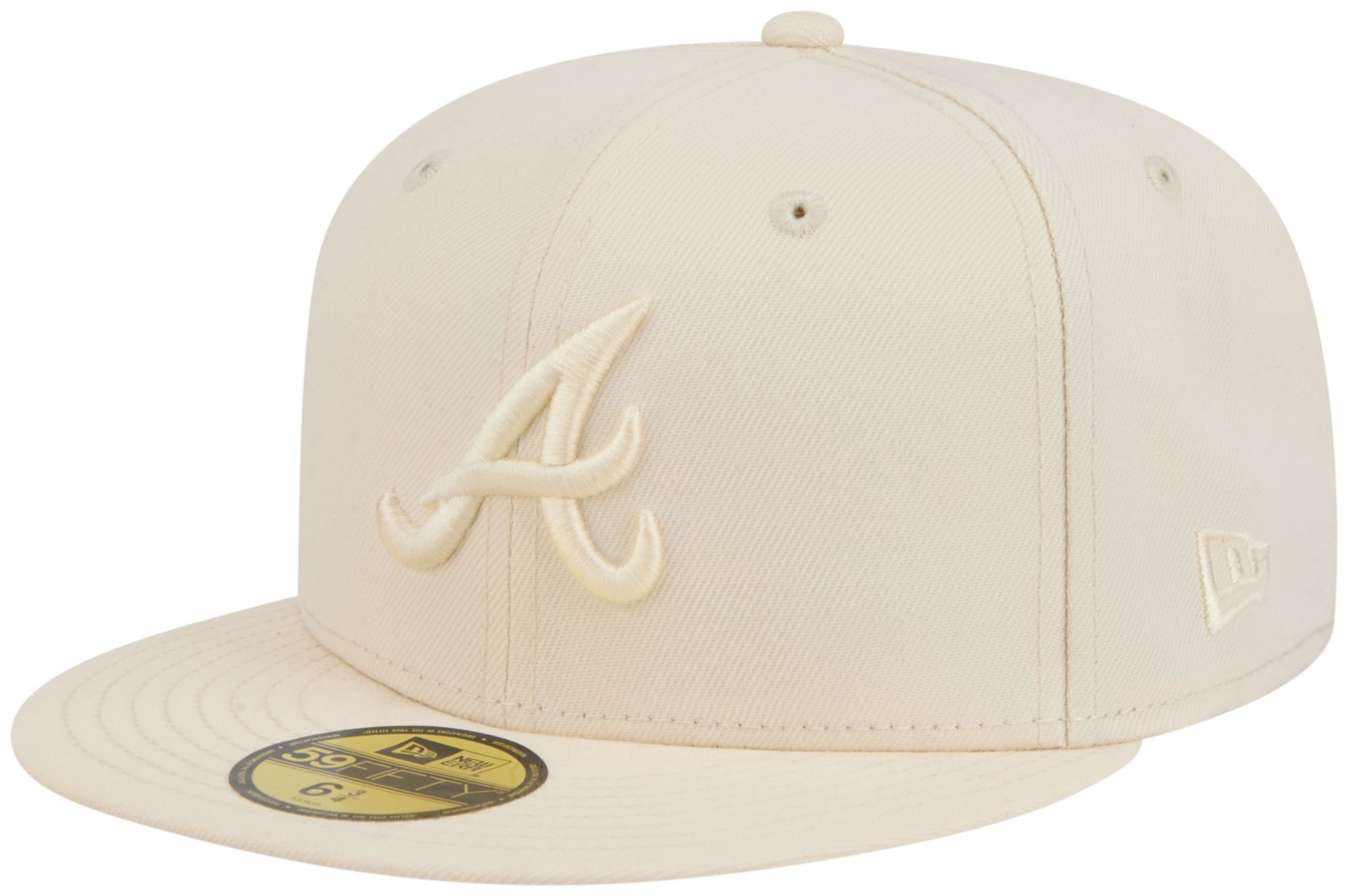 New Era Adult Atlanta Braves Cream Color Pack 59Fifty Fitted Hat
