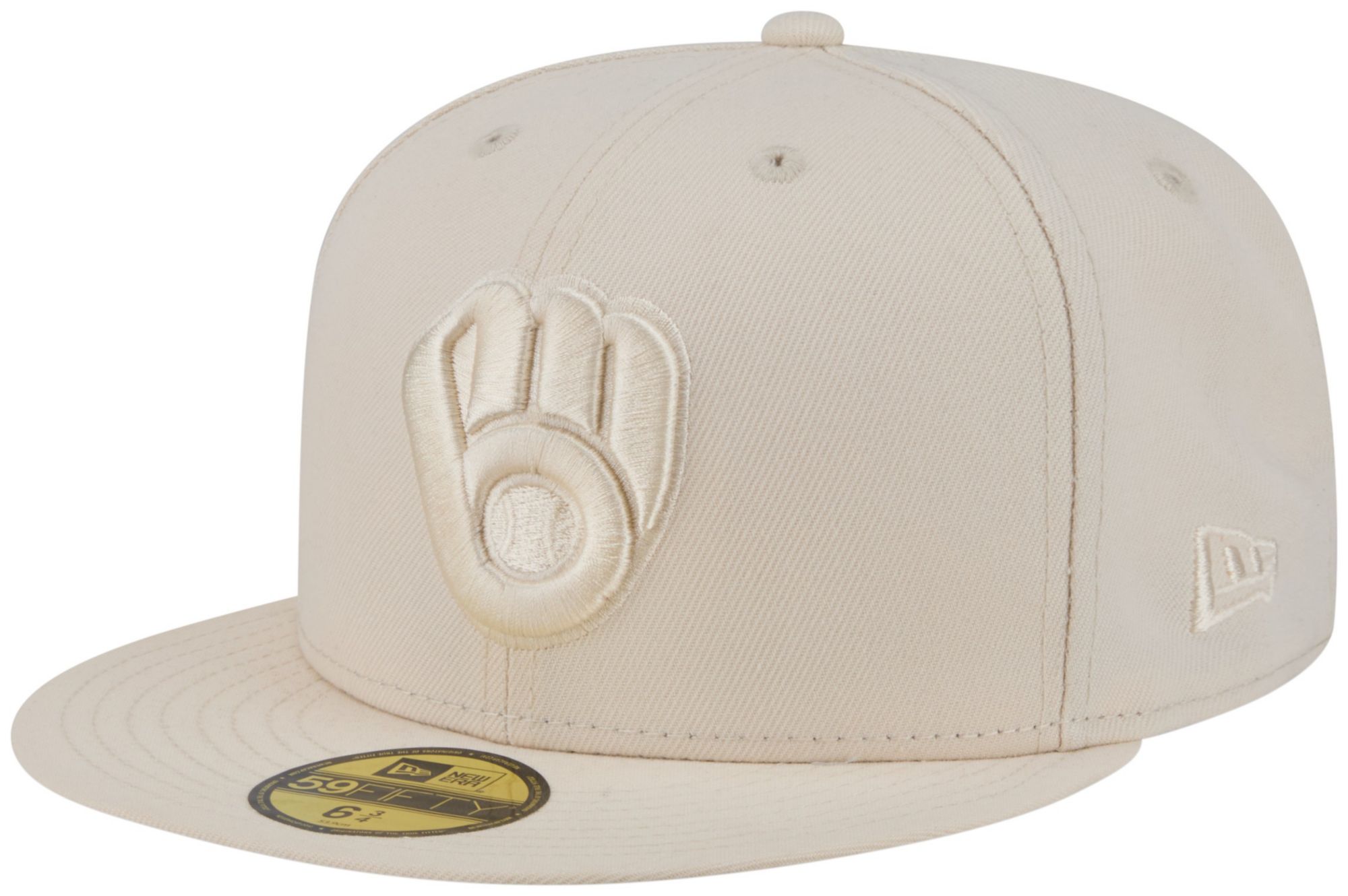 New Era Adult Milwaukee Brewers Cream Color Pack 59Fifty Fitted Hat