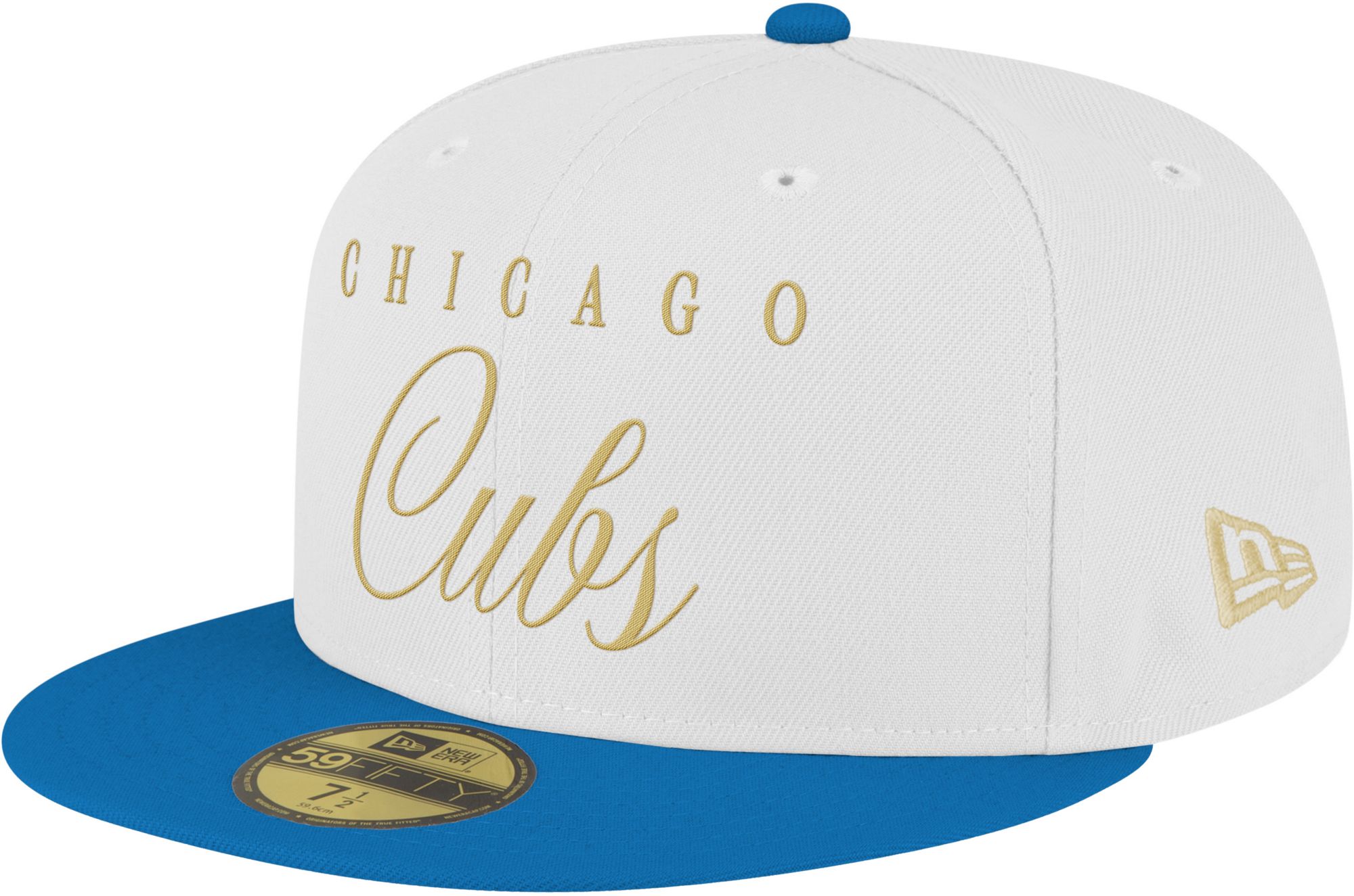New Era Adult Chicago Cubs White 59Fifty Scripted Fitted Hat