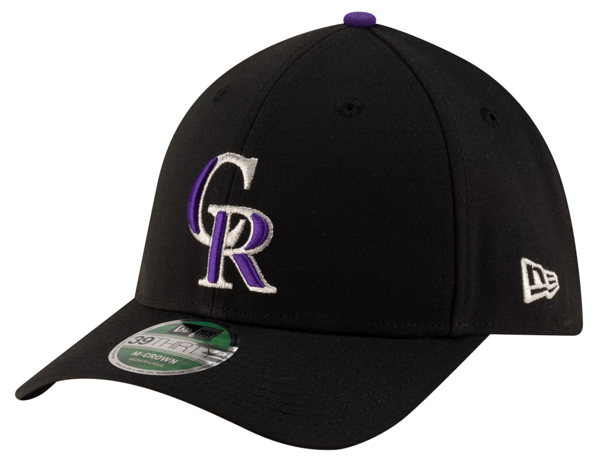 New Era Adult Colorado Rockies Black Game 39Thirty Replica Player Hat