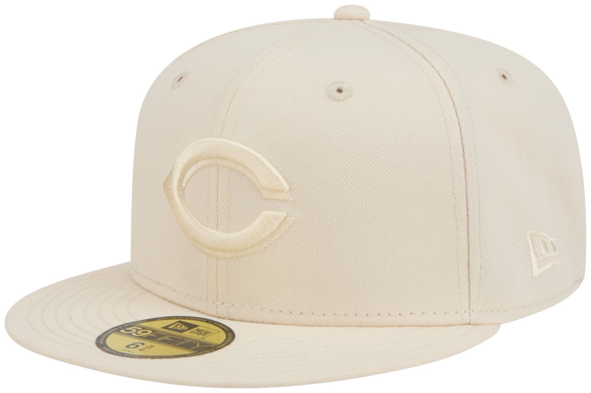New Era Adult Cincinnati Reds Cream Color Pack 59Fifty Fitted Hat