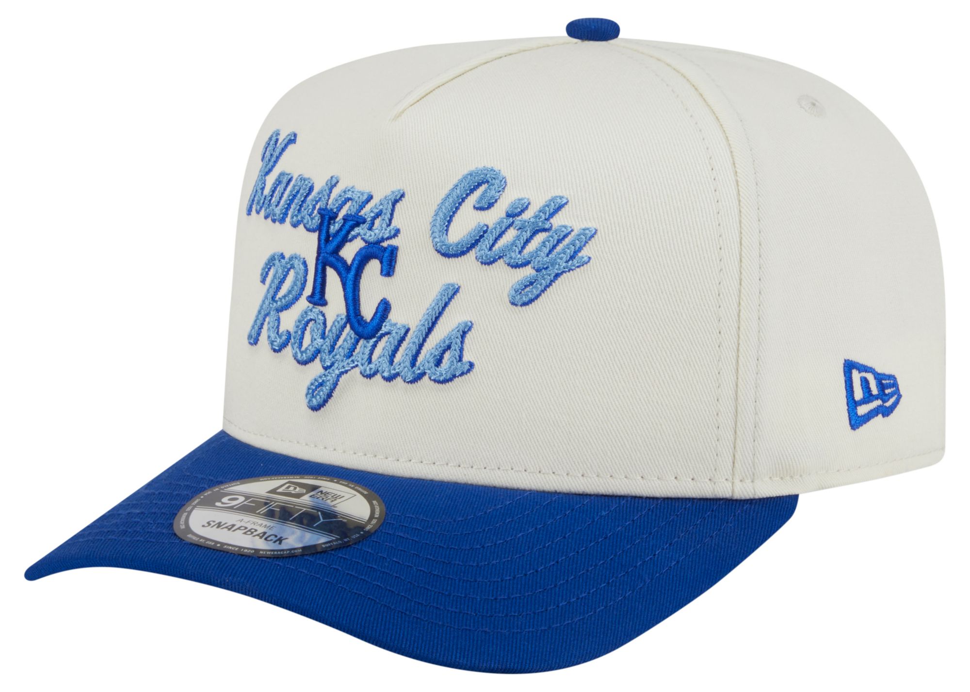 New Era Adult Kansas City Royals White Chainstitch 9Fifty A-Frame Adjustable Hat
