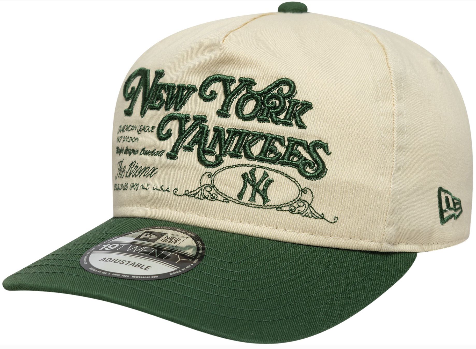 New Era Adult New York Yankees Cream 19Twenty Washed Graphic Hat