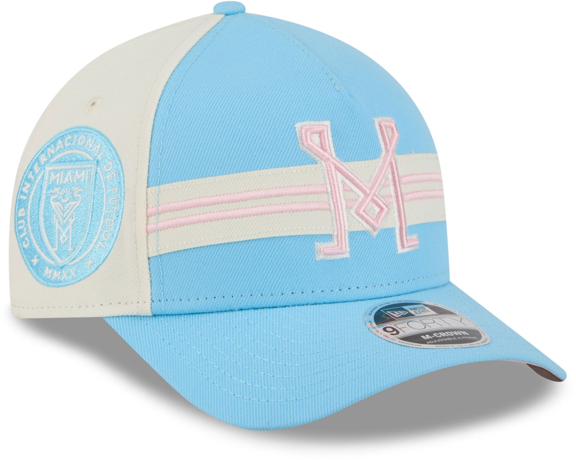 New Era Adult Inter Miami CF 2025 Light Blue Jersey Hook Third 9Forty A-Frame Adjustable Hat