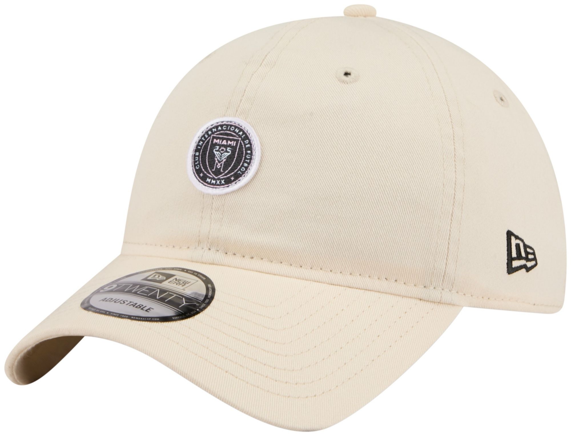 New Era Adult Inter Miami CF Light Beige Logo 9Twenty Adjustable Hat