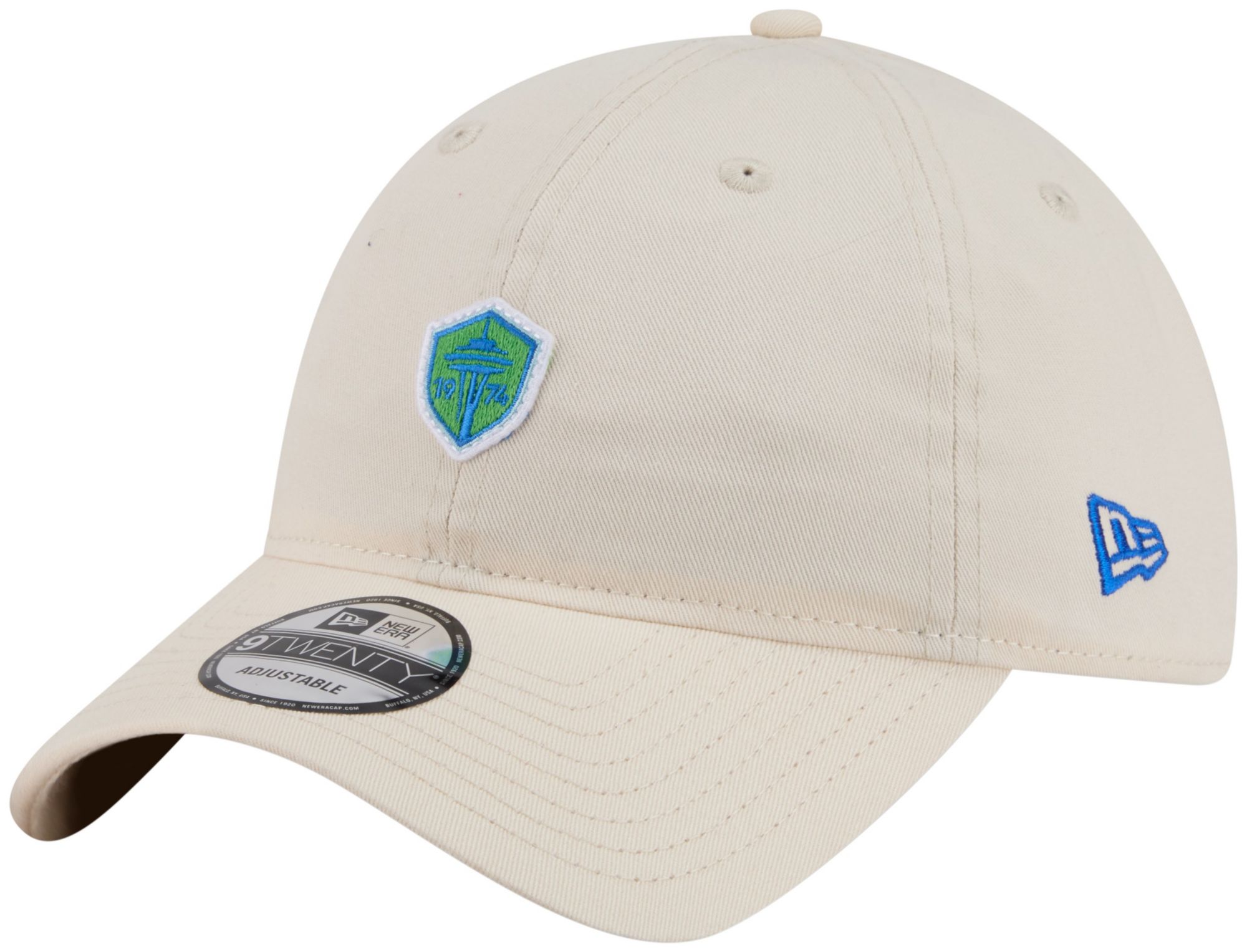 New Era Adult Seattle Sounders Light Beige Logo 9Twenty Adjustable Hat